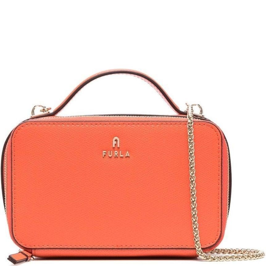 FURLA Rankinė per petį moterims, Oranžinė, Furla camelia mini crossbody 1