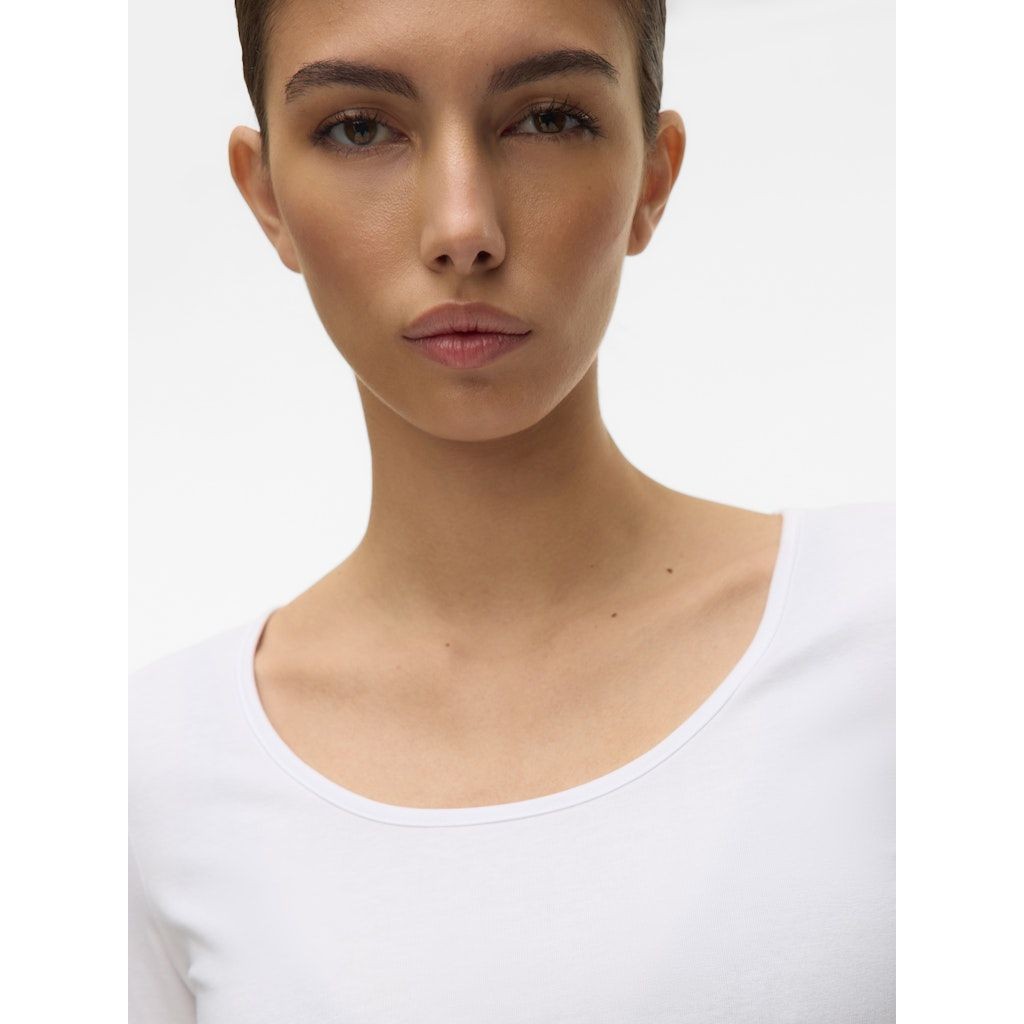VERO MODA Marškinėliai moterims, Balta, VMMAXI MY LS SOFT LO 6