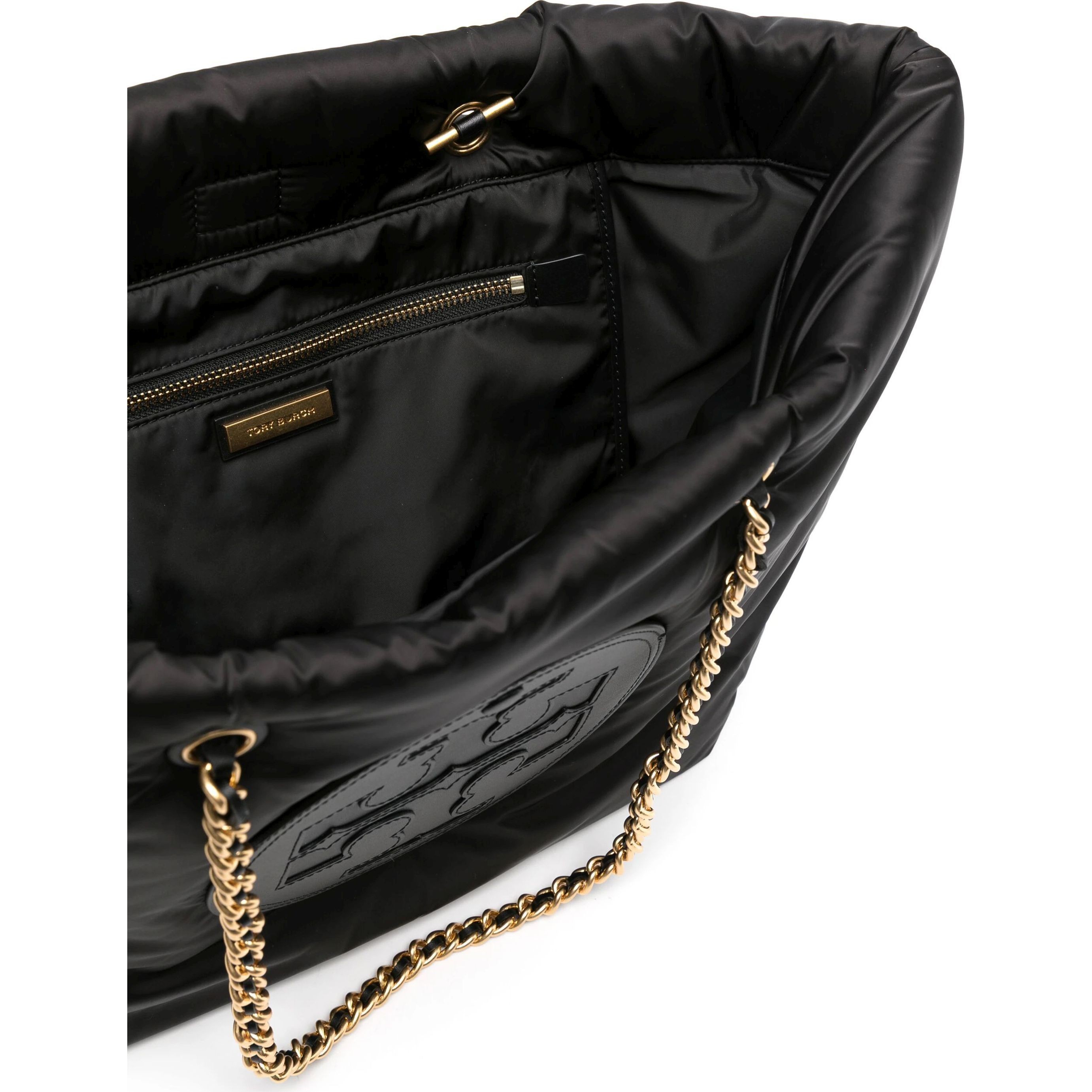 TORY BURCH Pirkinių krepšys moterims, Juoda, Ella chain soft tote 4