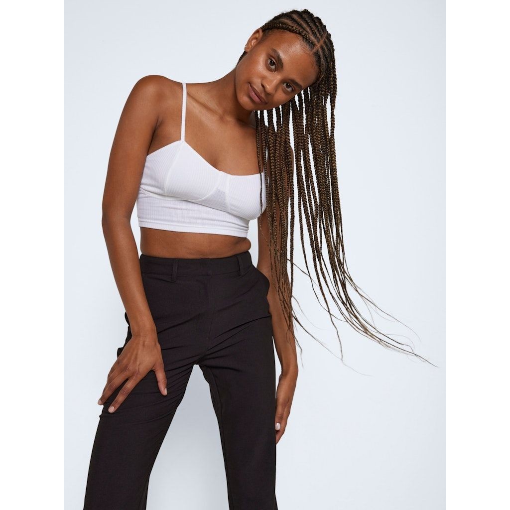 NOISY MAY Palaidinės moterims, Balta, NMADELE S/L CROP TOP 3