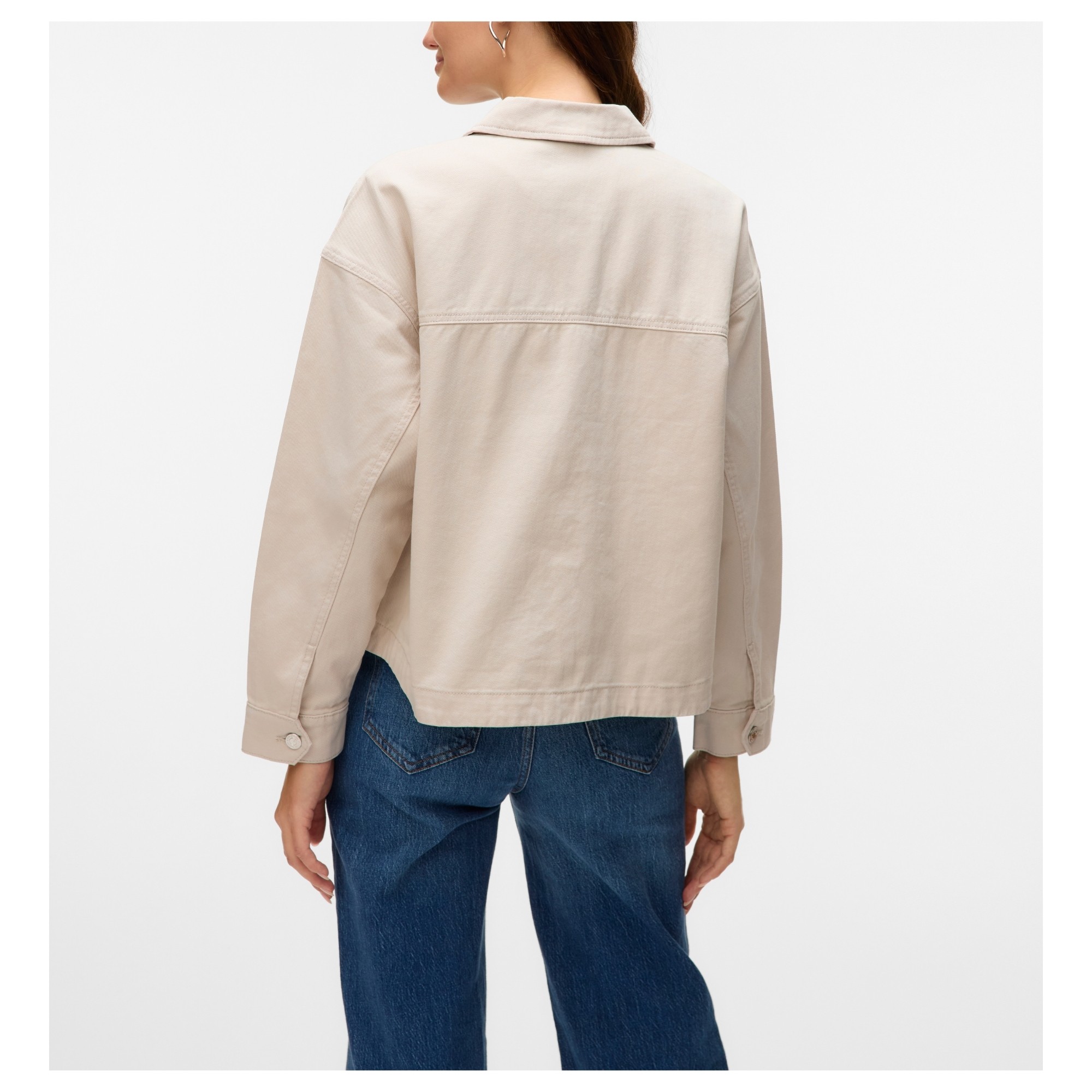 VERO MODA Džinsinis švarkas moterims, Balta, Jamie denim 4