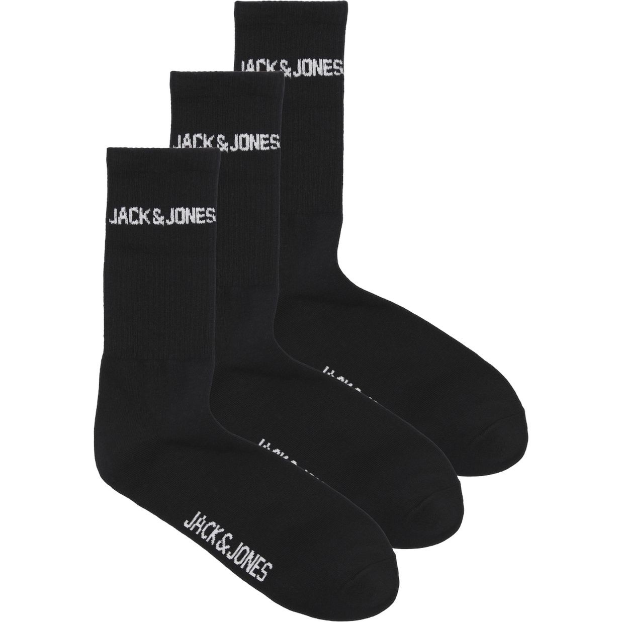 JACK & JONES Kojinės vyrams, Juoda, Melvin tennis sock 3 pack 1