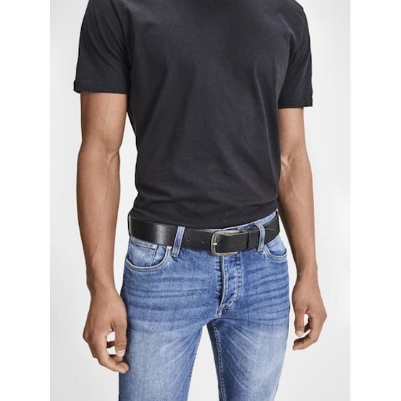 JACK & JONES Diržas vyrams, Juoda, JACPAUL LEATHER BELT 2