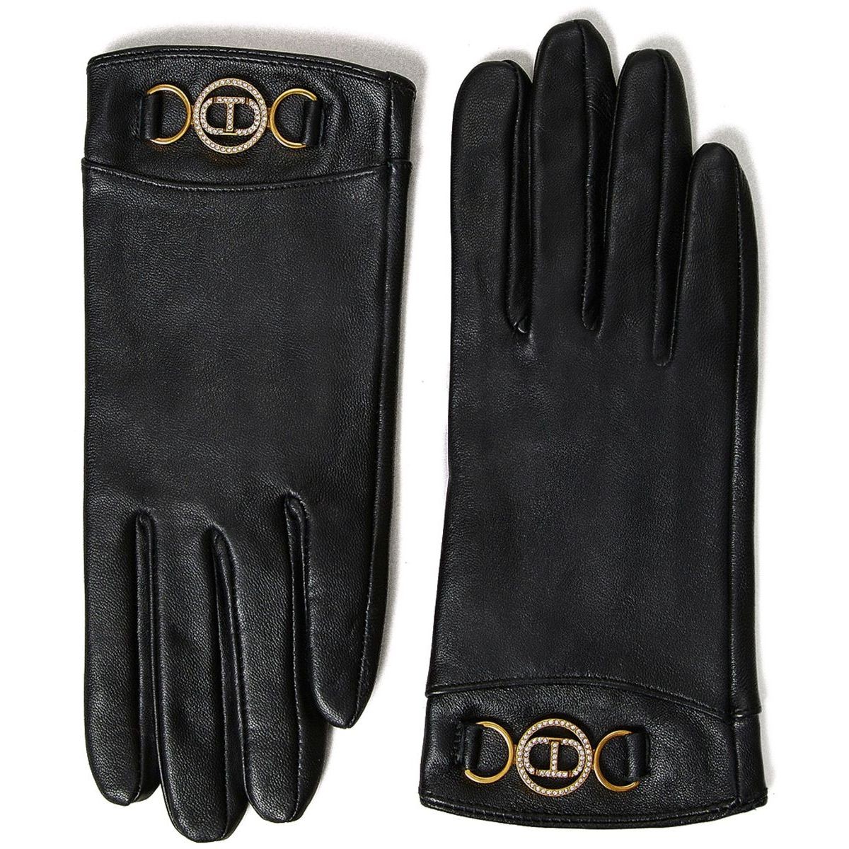 TWINSET Pirštuotos pirštinės moterims, Juoda, Gloves 1