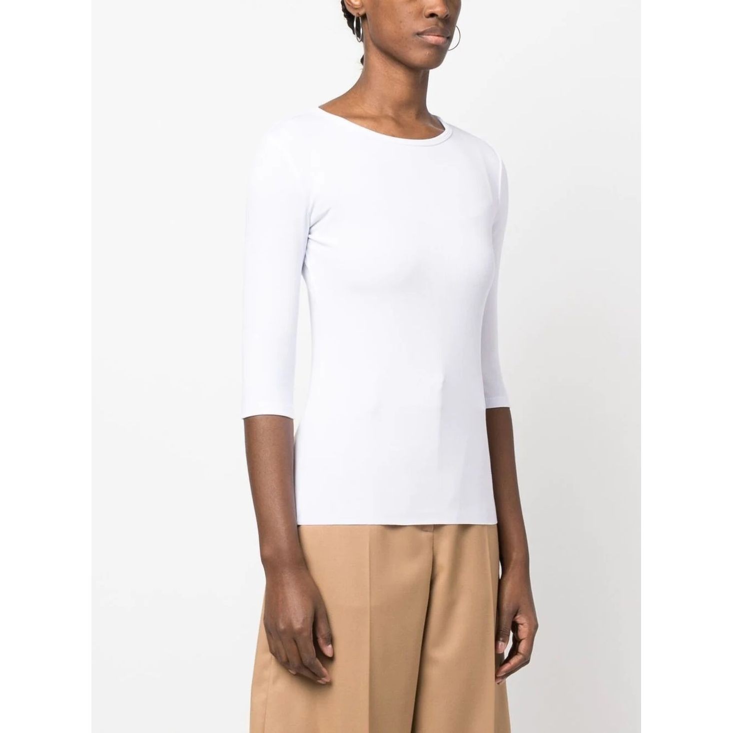 VINCE Marškinėliai ilgom. rankovėmis moterims, Balta, Elbow sleeve crew neck t-shirt 3