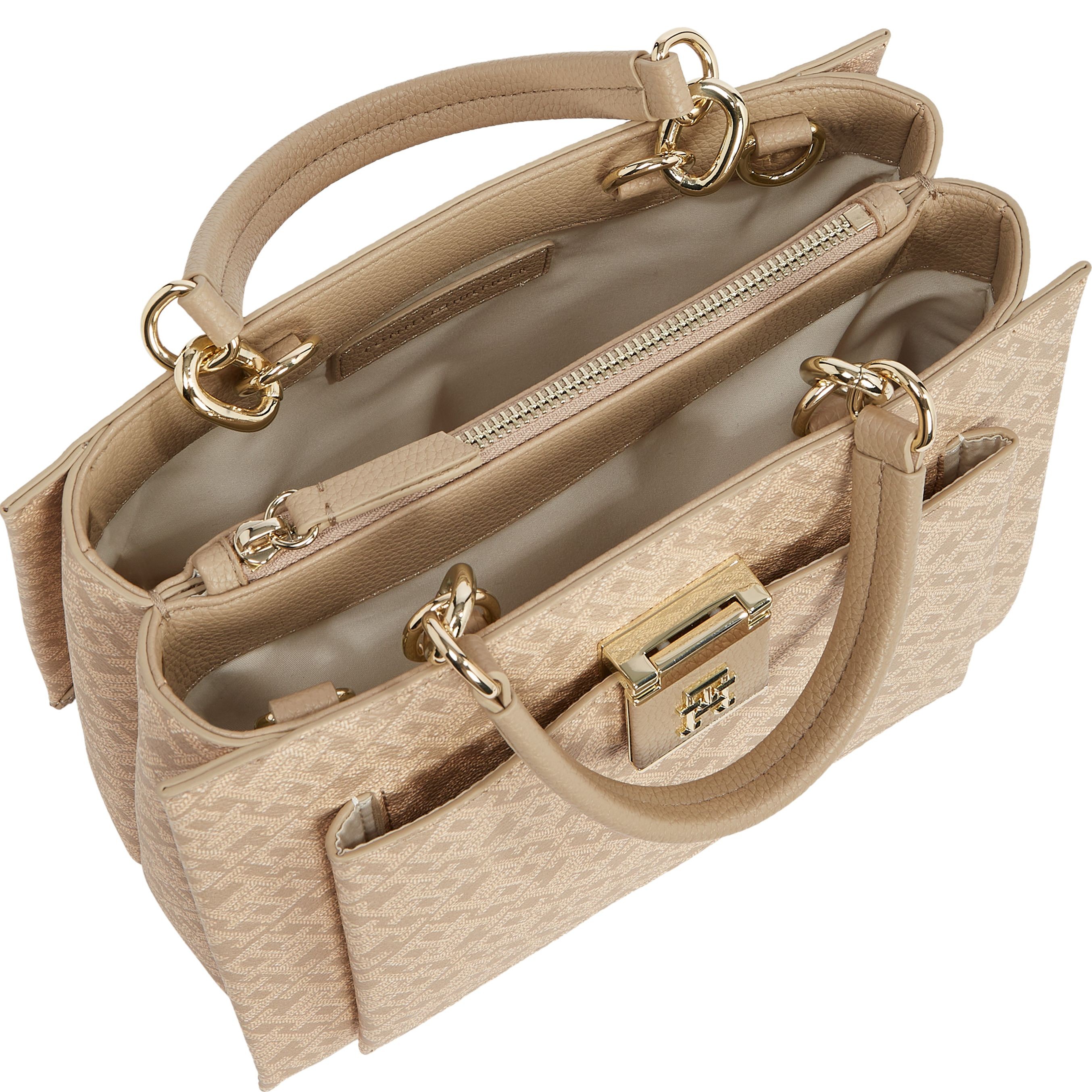 TOMMY HILFIGER Rankinė per petį moterims, Smėlio, Her mini tote mono 5