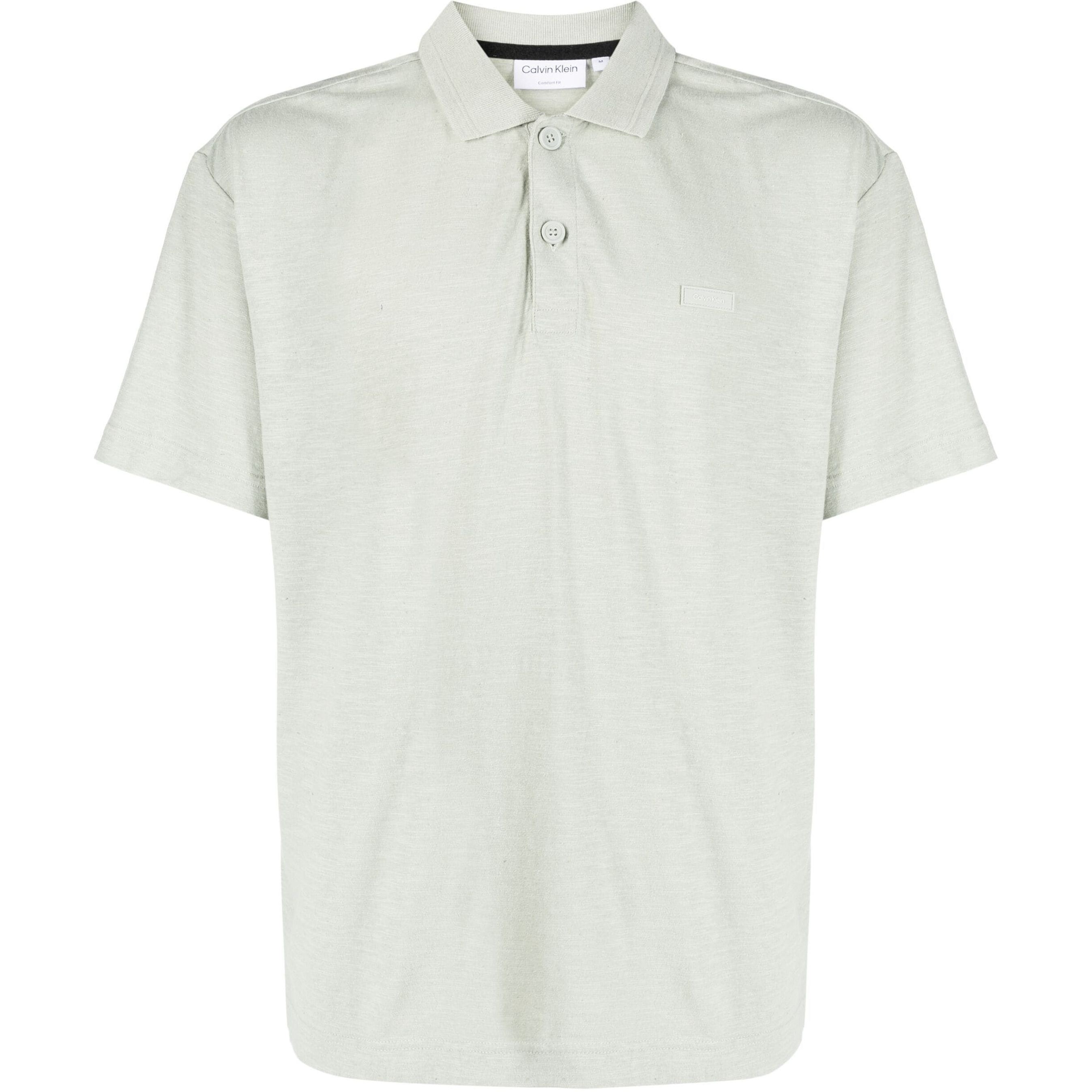 CALVIN KLEIN Polo marškiniai trumpos rank. vyrams, Pilka, Polo linen blend comfort 1