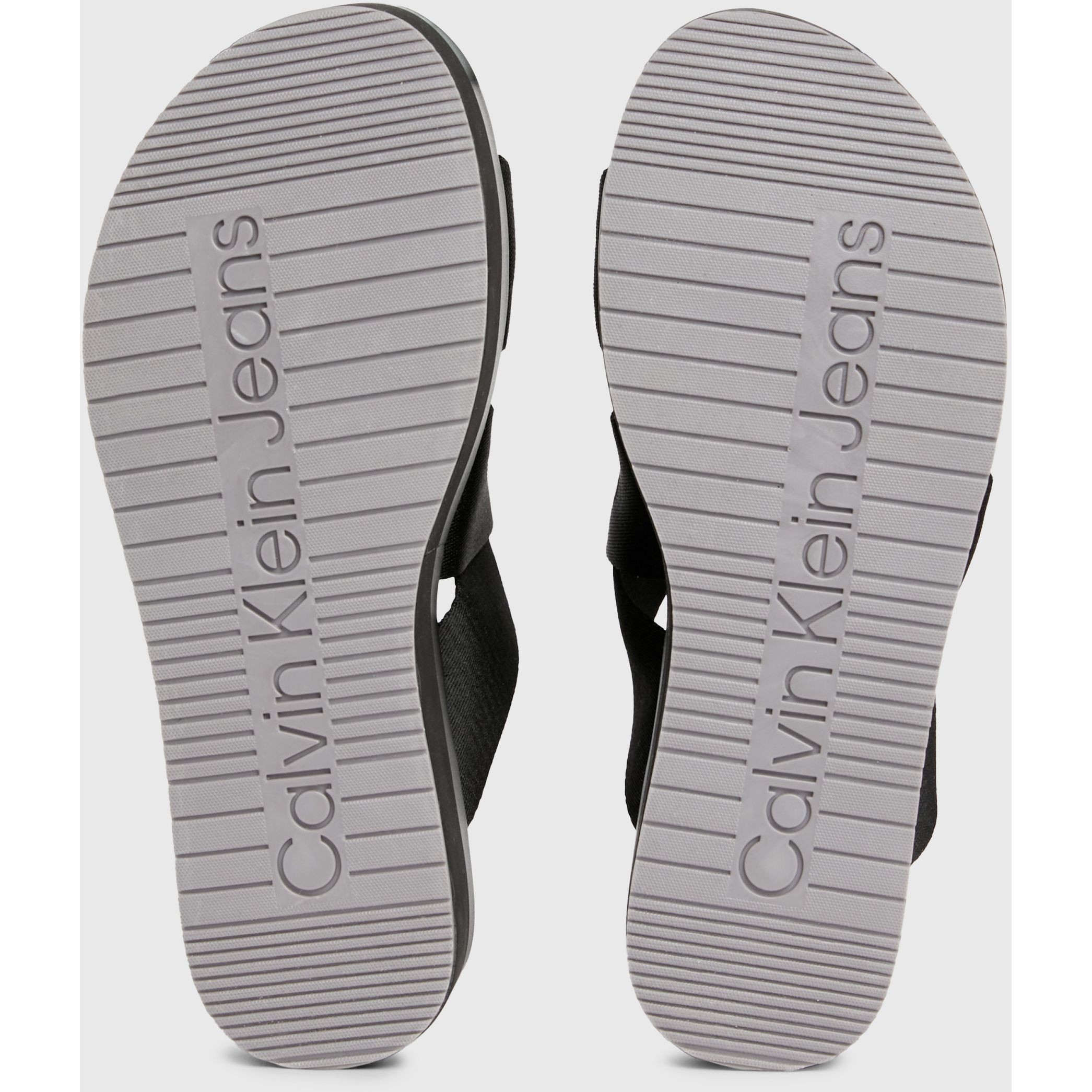 CALVIN KLEIN JEANS Šlepetės moterims, Juoda, Flatform sandal webbing 5