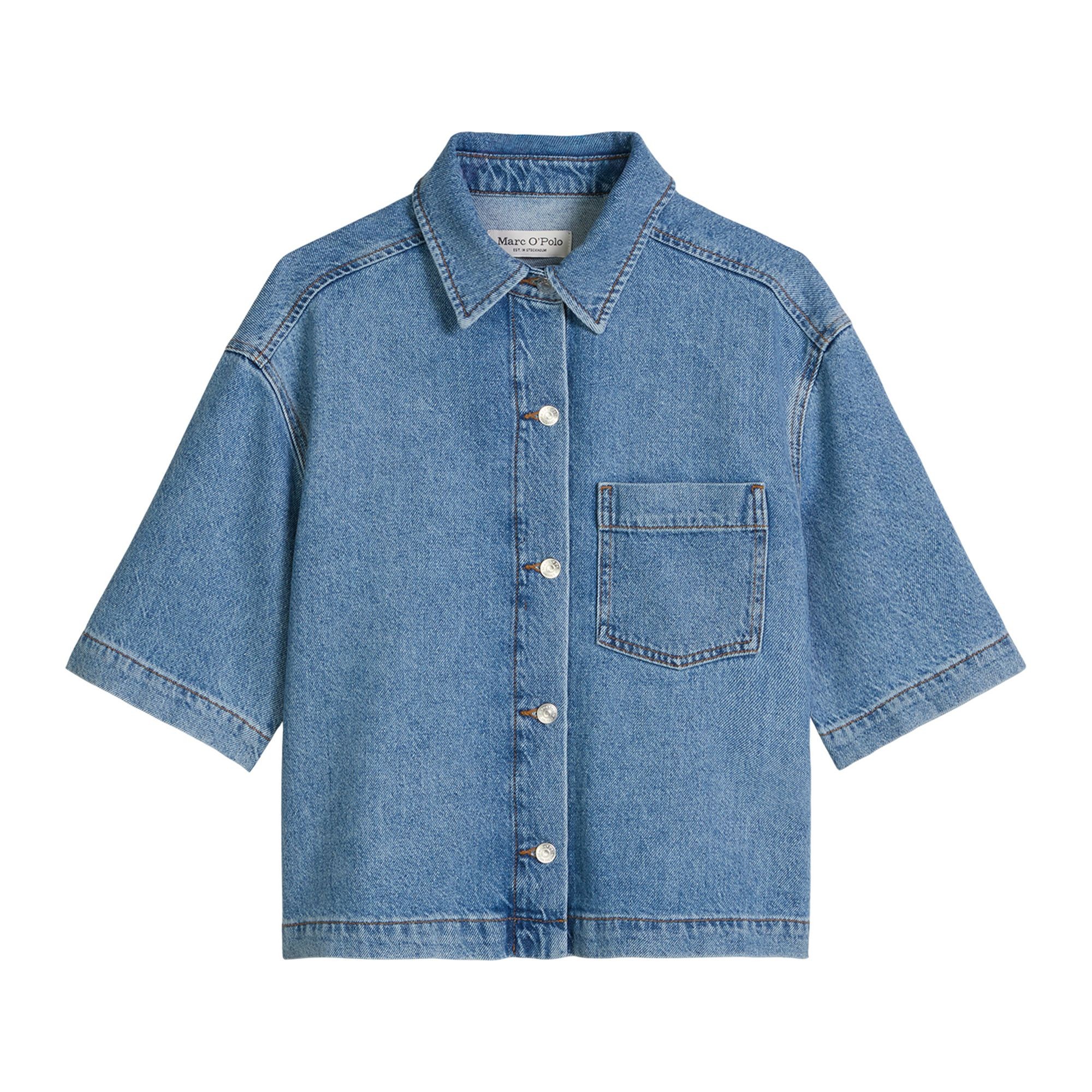 MARC O'POLO Marškiniai trump. rankovėmis moterims, Mėlyna, 5000013055 Shirts sho