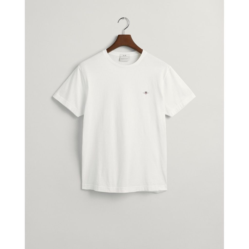 GANT Marškinėliai trump. rankovėmis vyrams, Balta, Slim shield ss t-shirt 6