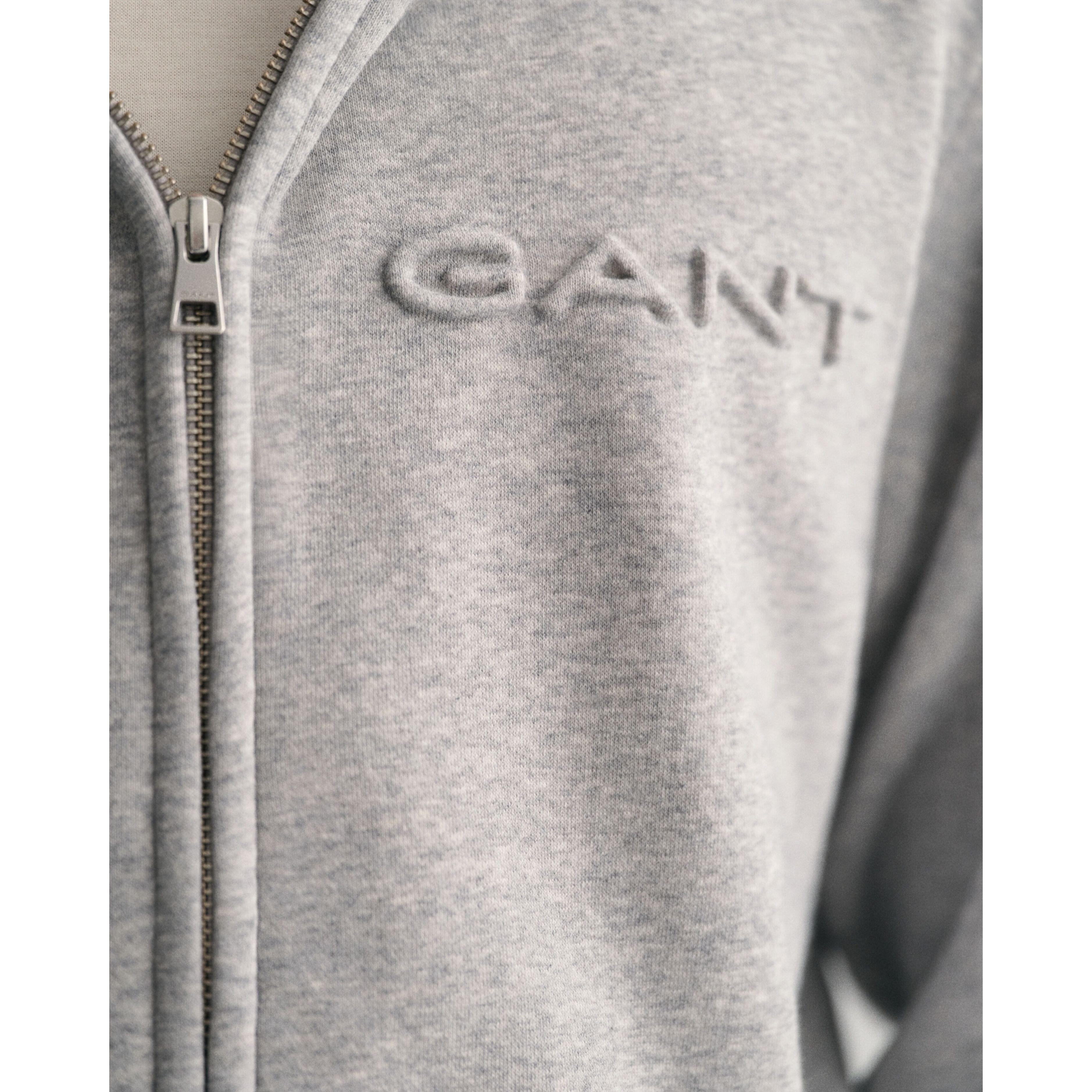 GANT Džemperis vyrams, Pilka, EMBOSSED FULL ZIP HOODIE 4