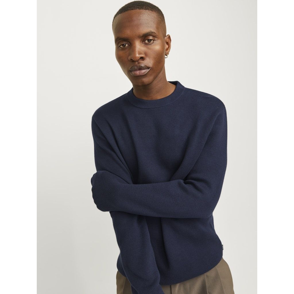 JACK & JONES Megztinis vyrams, Mėlyna, Merino knit crew neck 7
