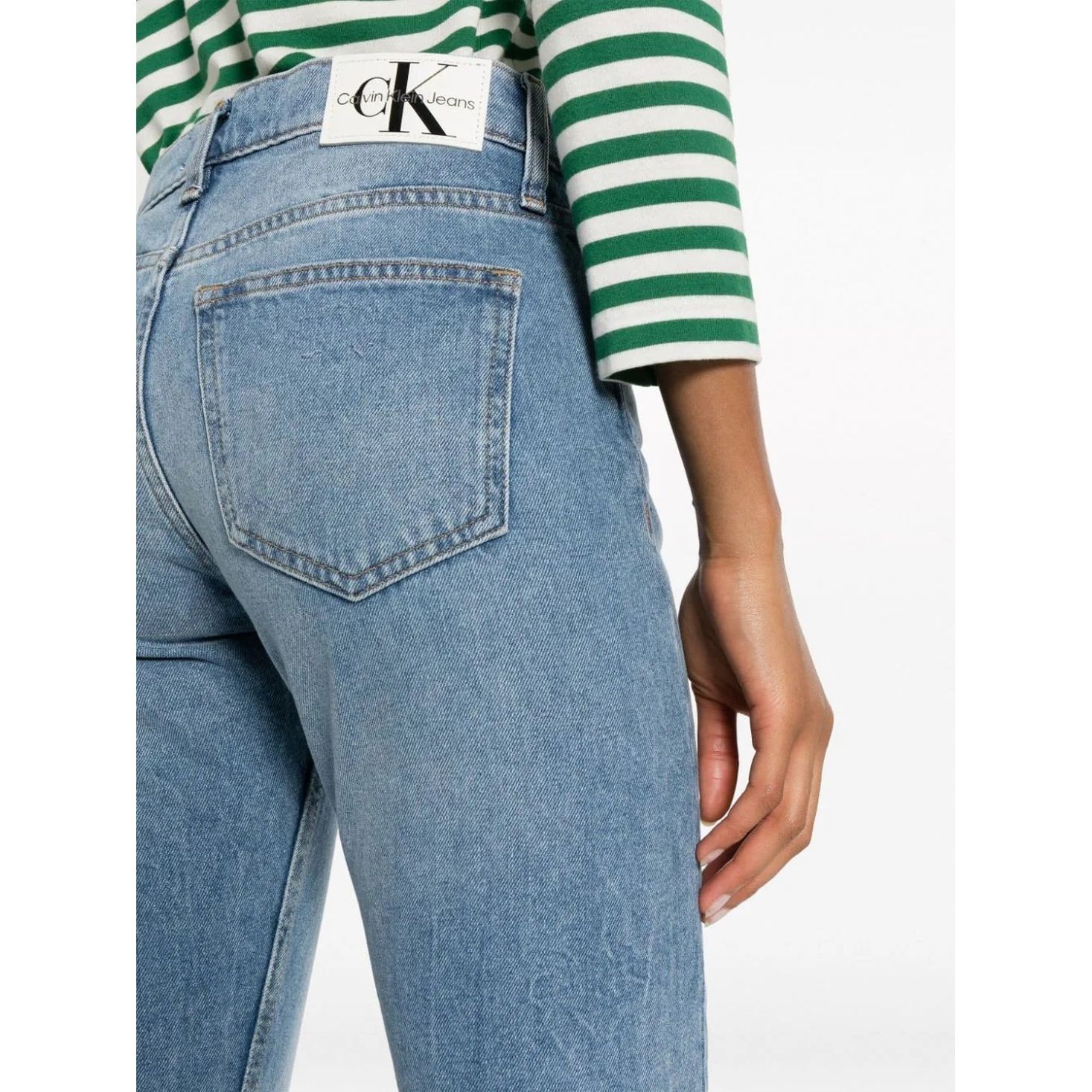 CALVIN KLEIN JEANS Tiesūs džinsai -moterims, Mėlyna, Low rise straight 4