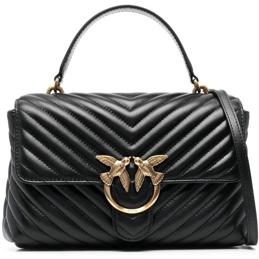 PINKO Rankinė per petį moterims, Juoda, Love puff baby crossbody 1