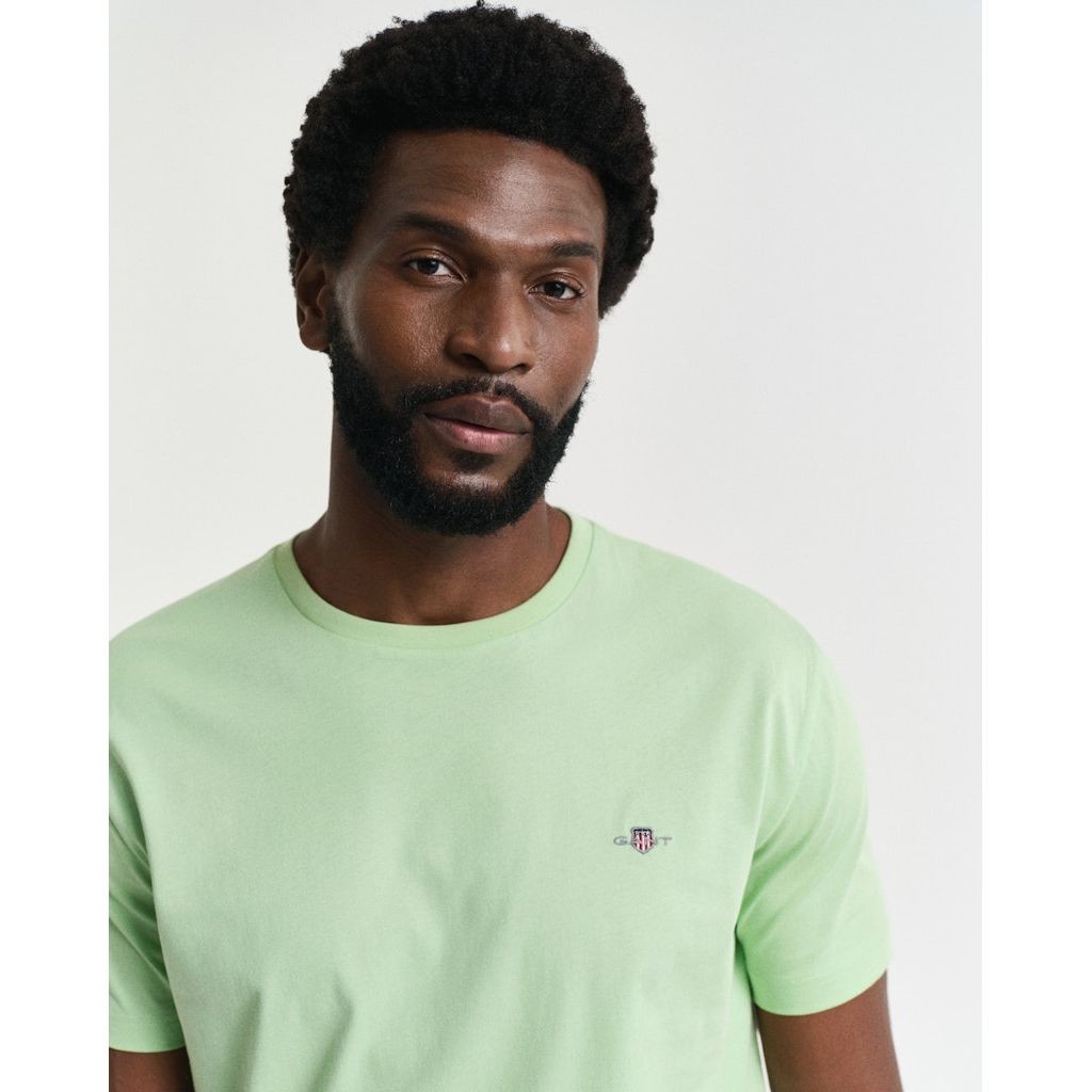 GANT Marškinėliai trump. rankovėmis vyrams, Žalia, Reg shield SS t-shirt 4