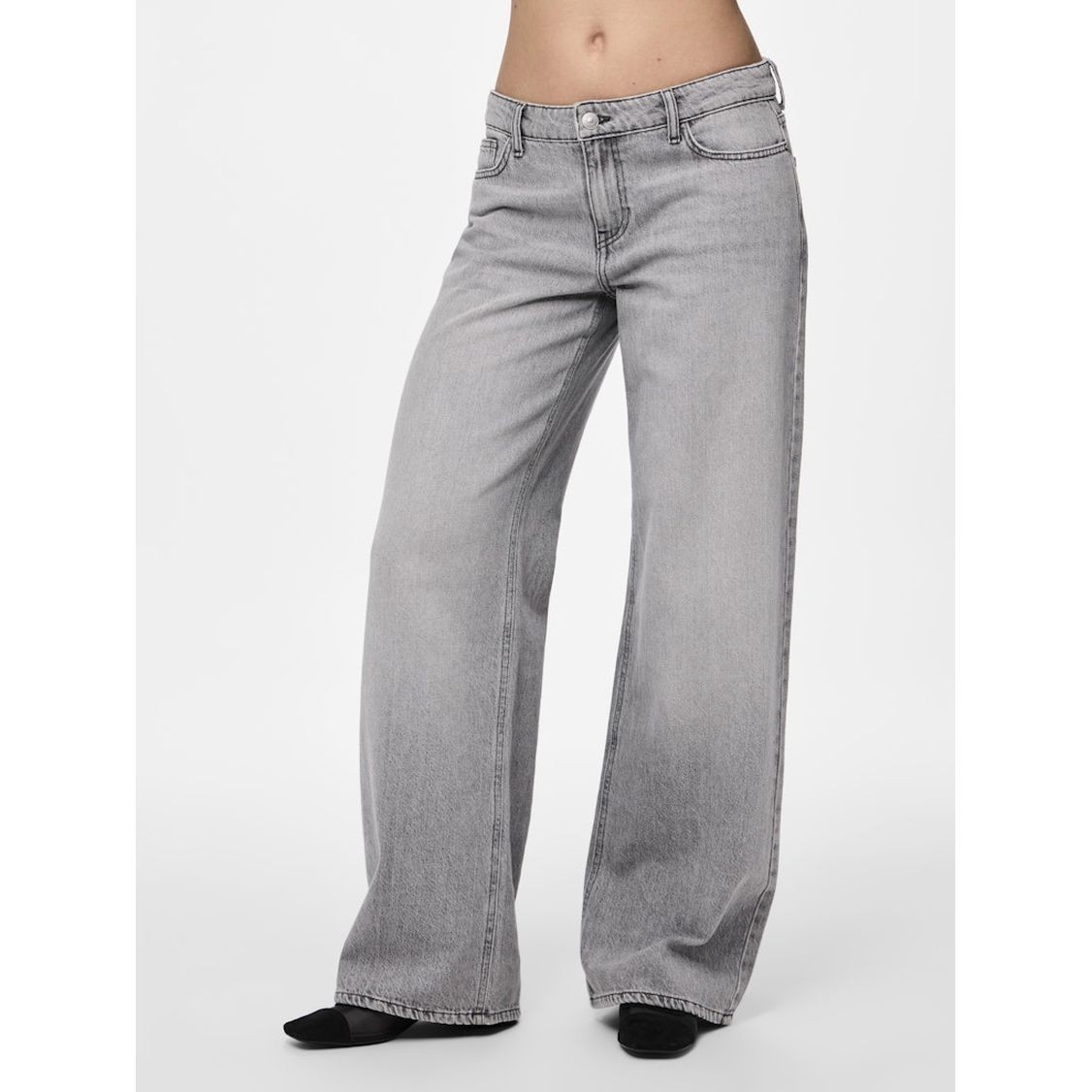 PIECES Platūs džinsai moterims, Pilka, Noelle 3