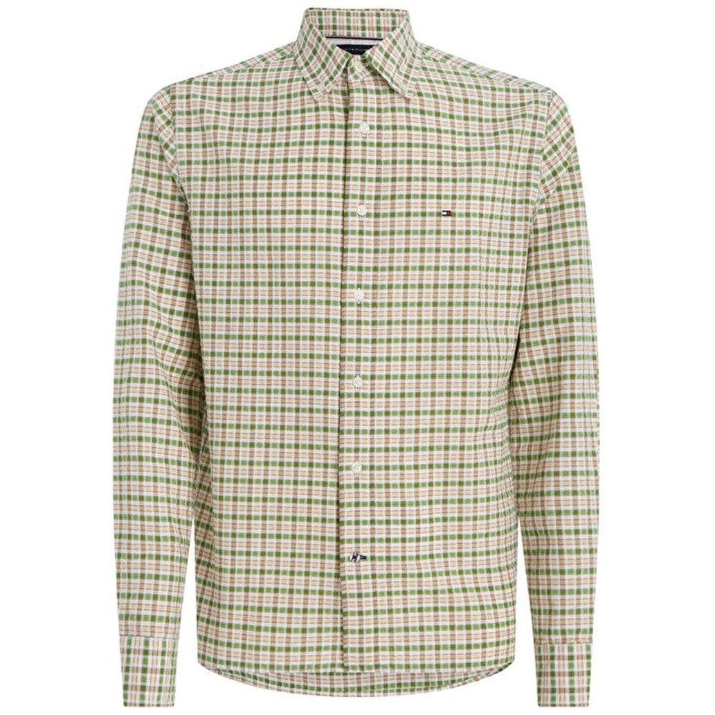 TOMMY HILFIGER Marškiniai ilgomis rankovėmis vyrams, Žalia, Oxford multi gingham rf shirt 1