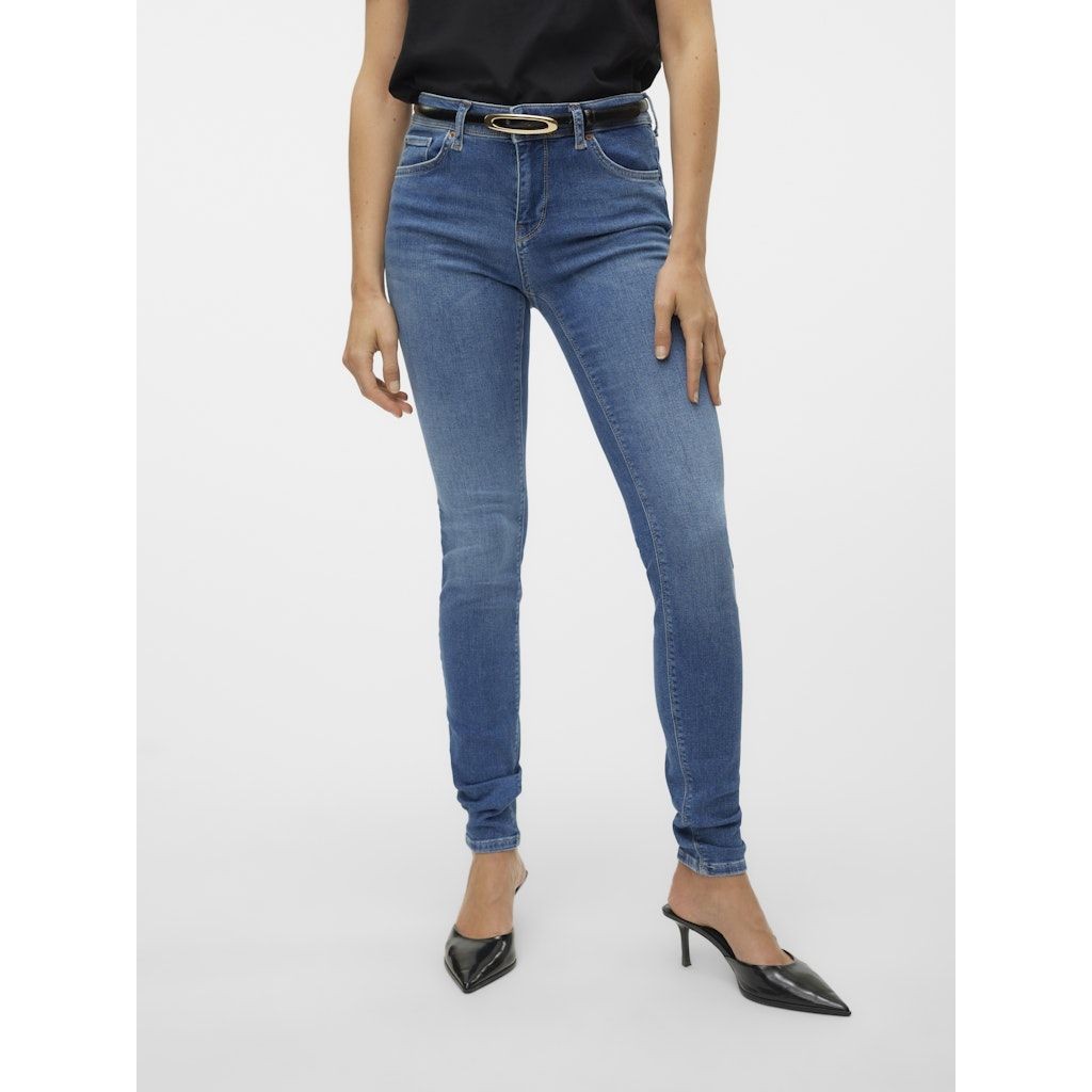 VERO MODA Slim džinsai moterims, Mėlyna, VMLUX MR SLIM JEANS 3