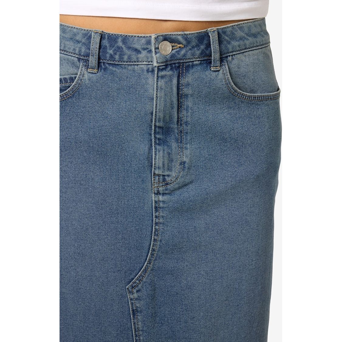 NOISY MAY Midi sijonas moterims, Mėlyna, NMKATH NW SLIT MIDI 6