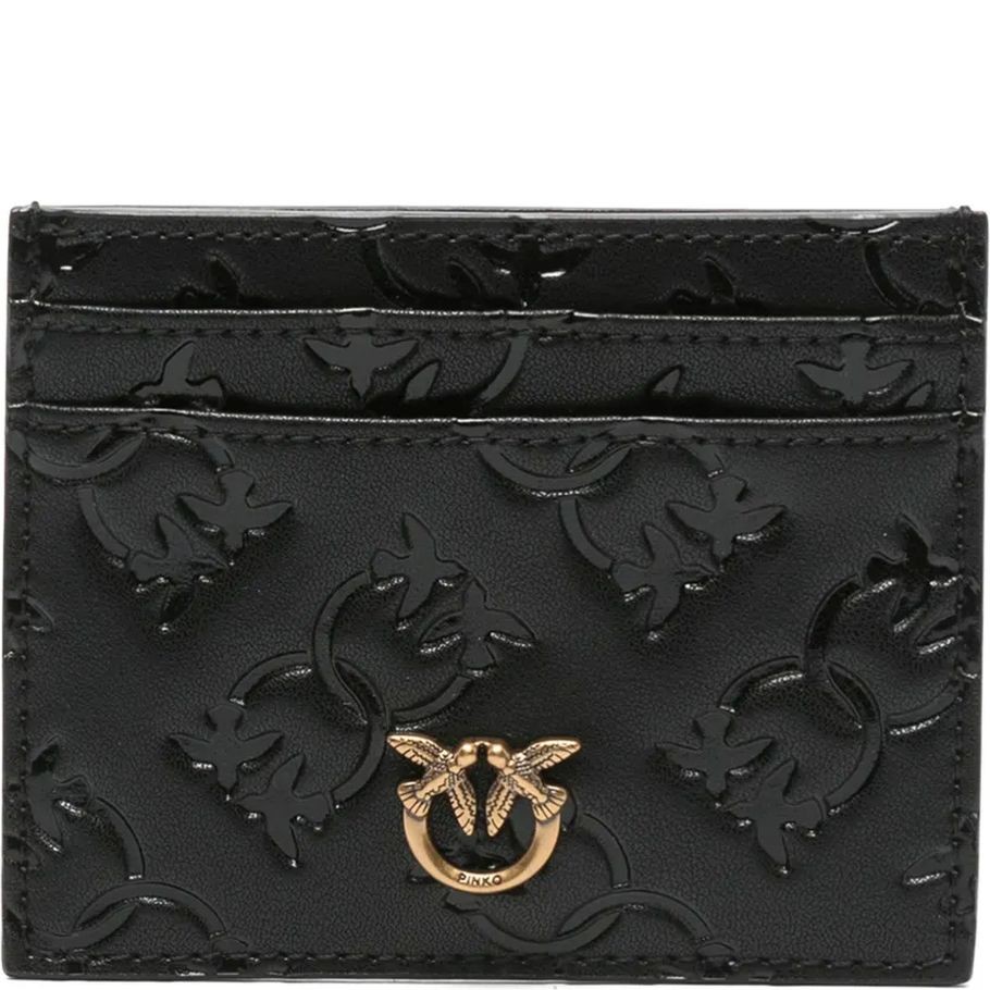 PINKO Kortelių dėklas moterims, Juoda, Card holder simply 1