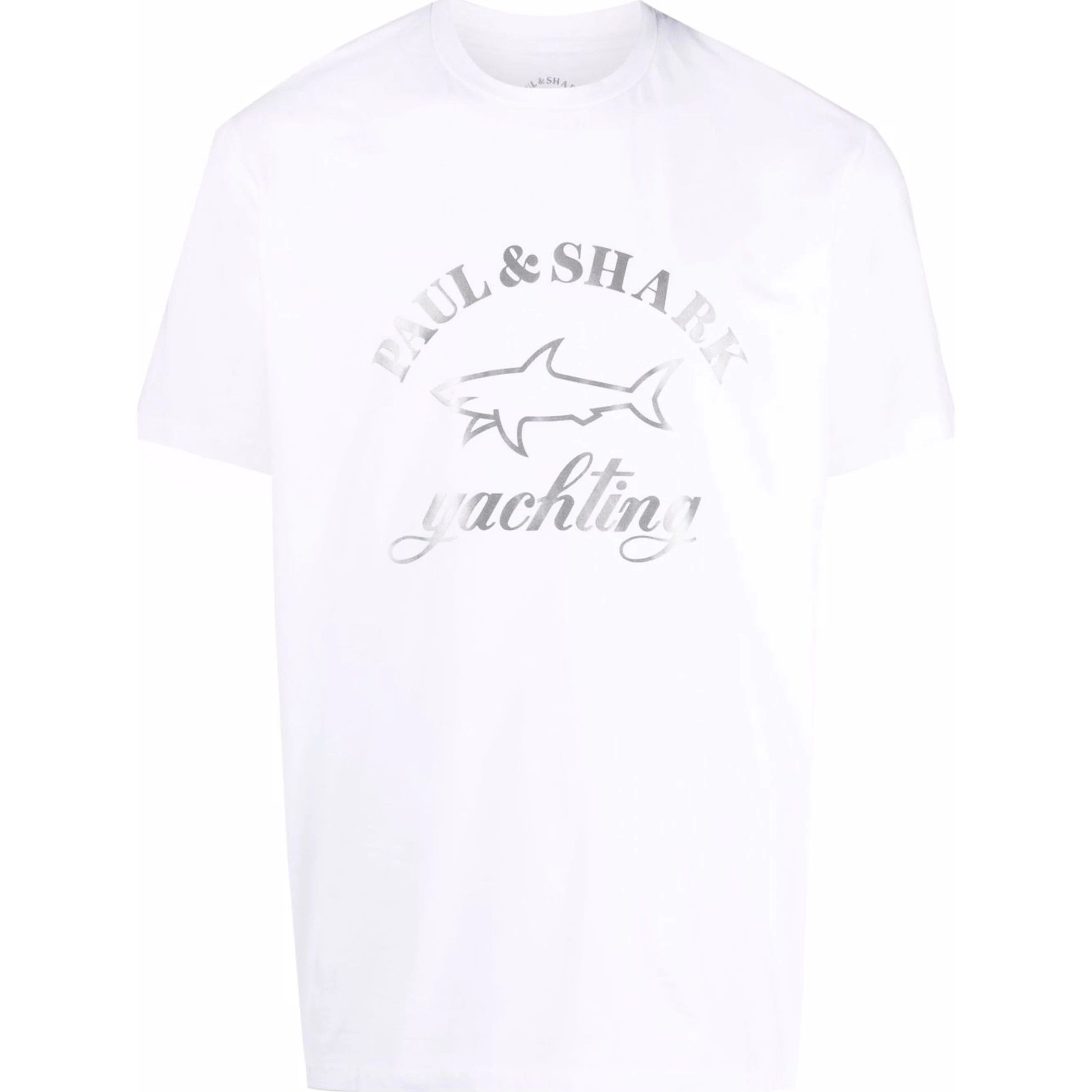 PAUL&SHARK Marškinėliai trump. rankovėmis vyrams, Balta, men's knitted t-shirt