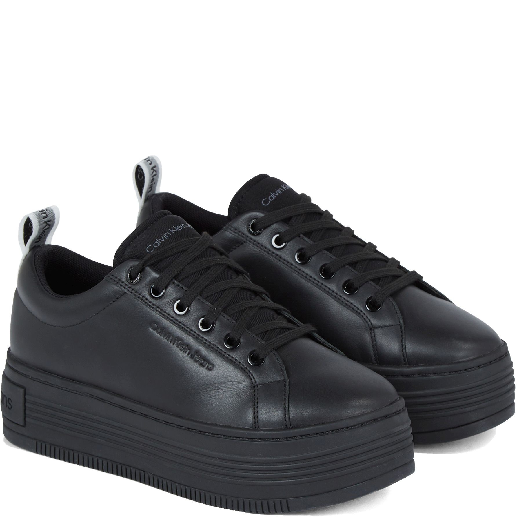 CALVIN KLEIN JEANS Laisvalaikio bateliai moterims, Juoda, Bold flatf low laceup leisure 1