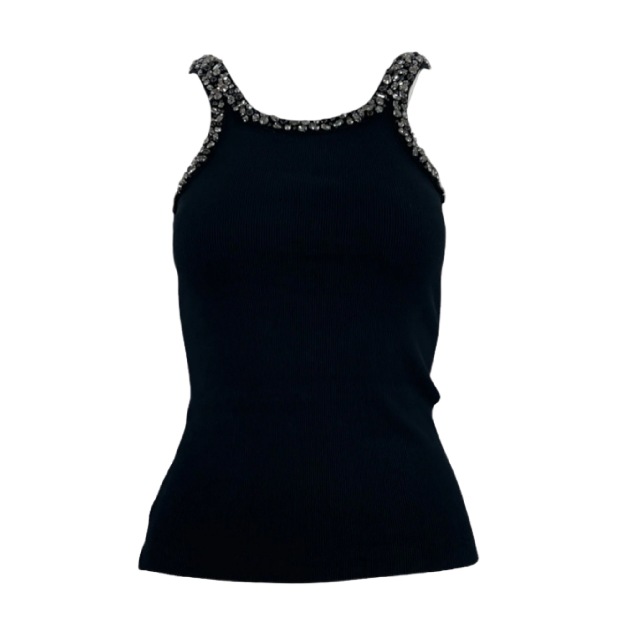 PINKO Marškiniai be rankovių moterims, Juoda, Coriandoli top tank 1