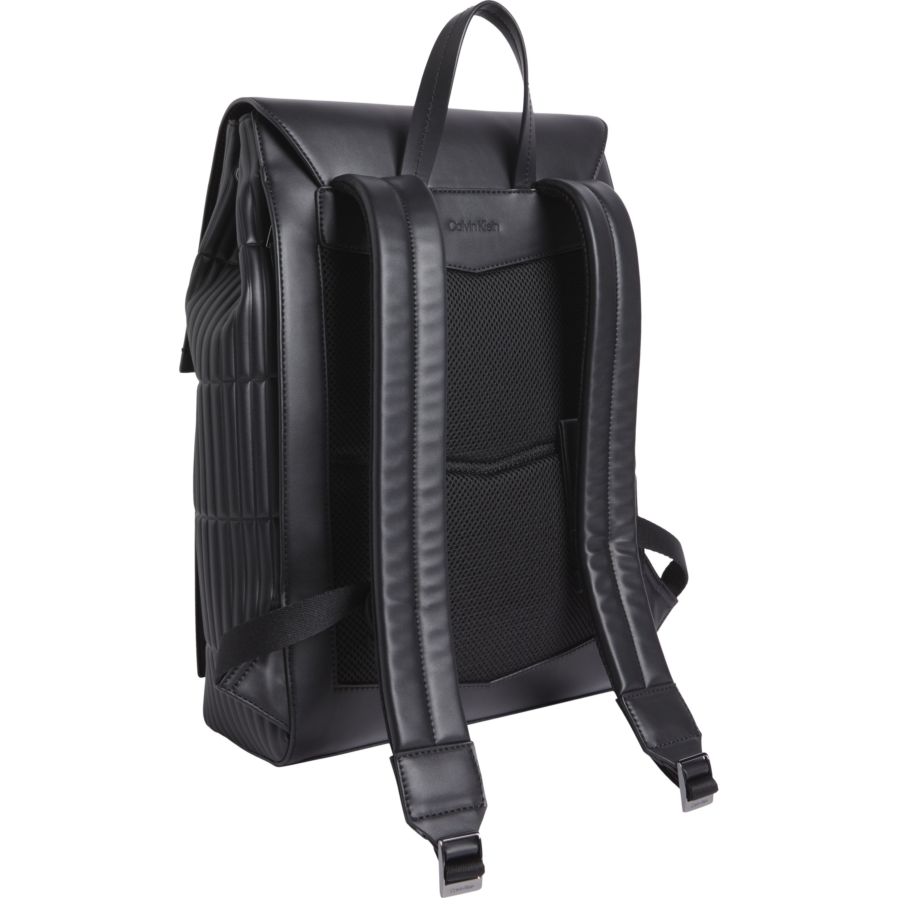 CALVIN KLEIN Kuprinė vyrams, Juoda, Vertical lines flap backpack 2