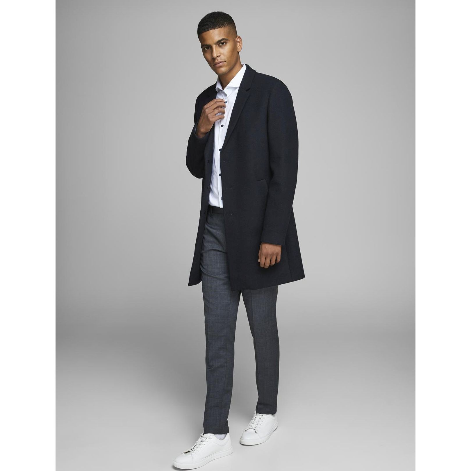 JACK & JONES Paltas vyrams, Mėlyna, JPRMOULDER WOOL 4