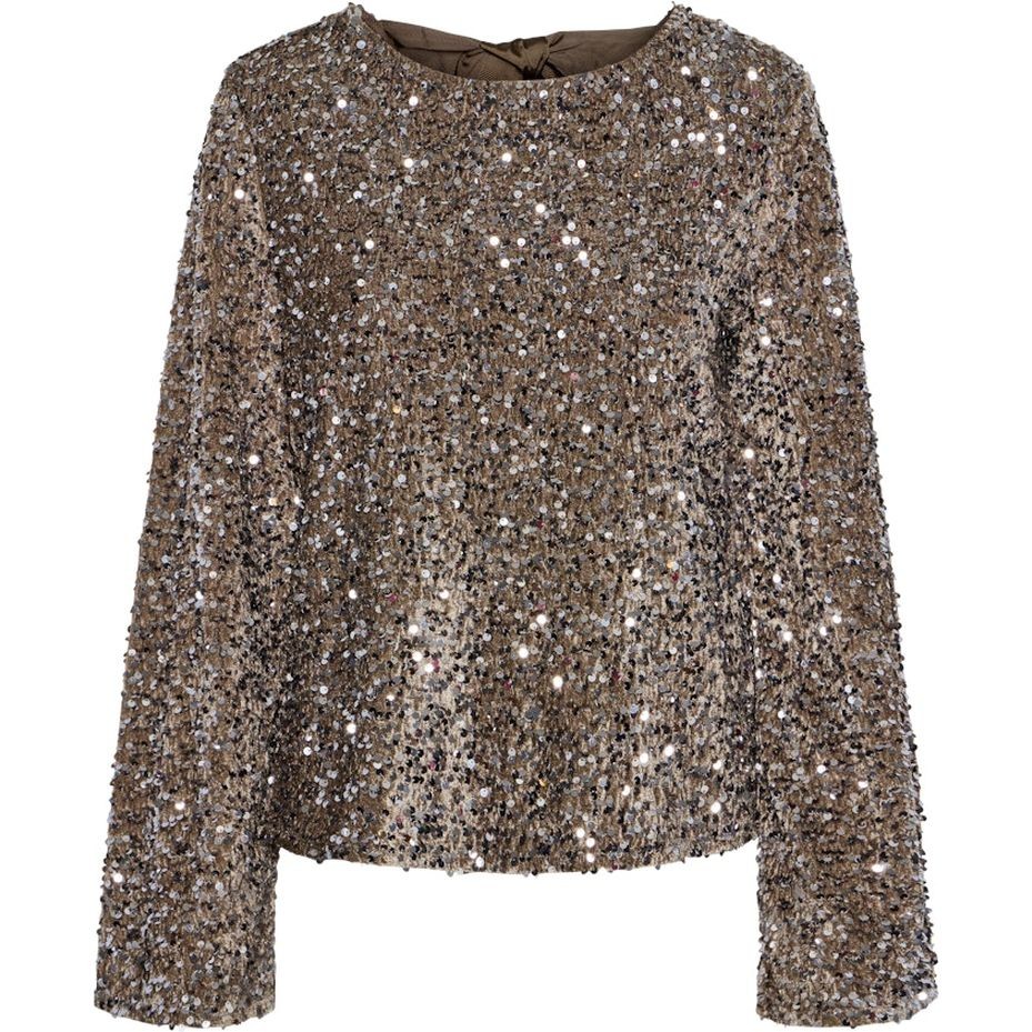 PIECES Palaidinės moterims, Ruda, Kam deep back bow top 1