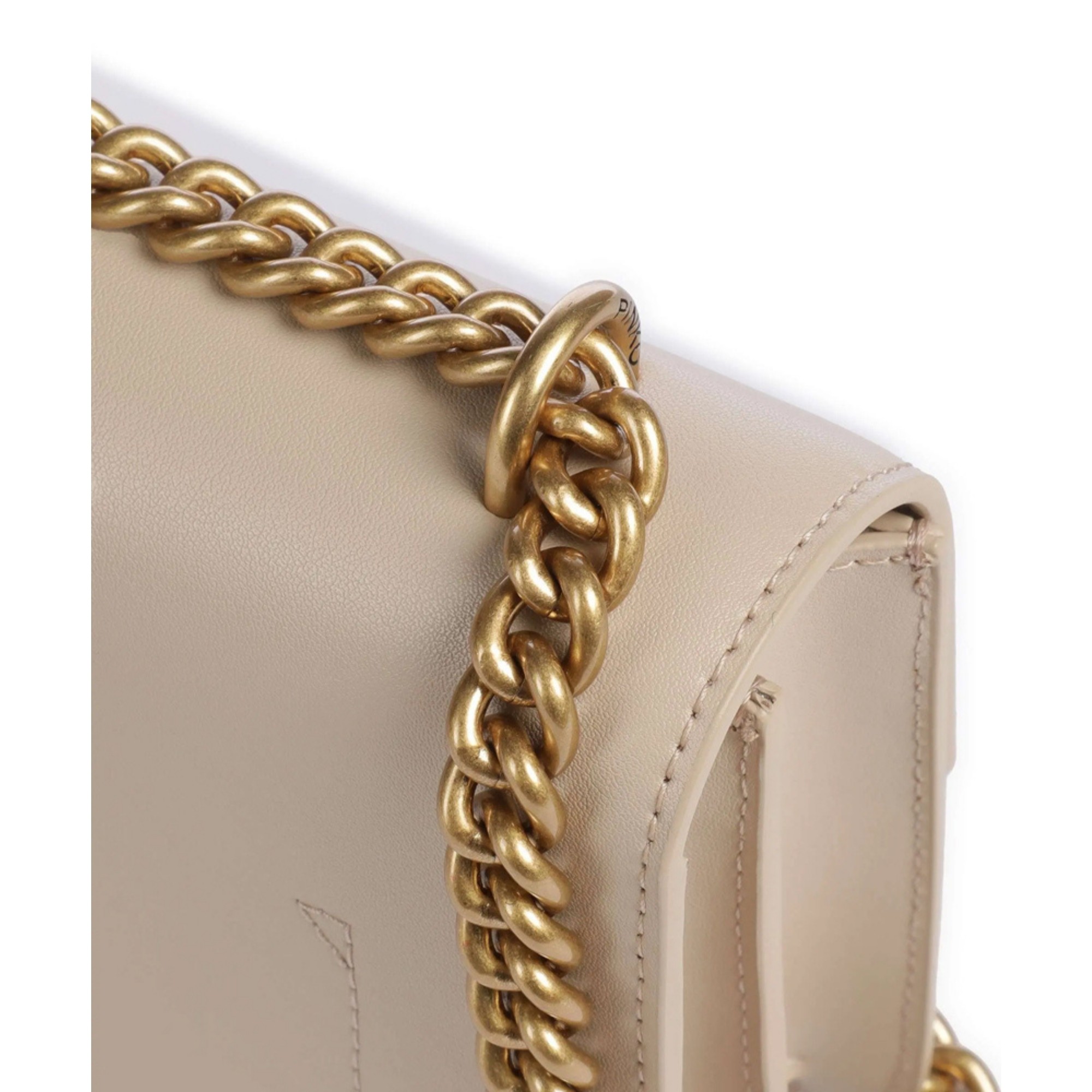 PINKO Rankinė per petį moterims, Smėlio, Love one mini bag 3