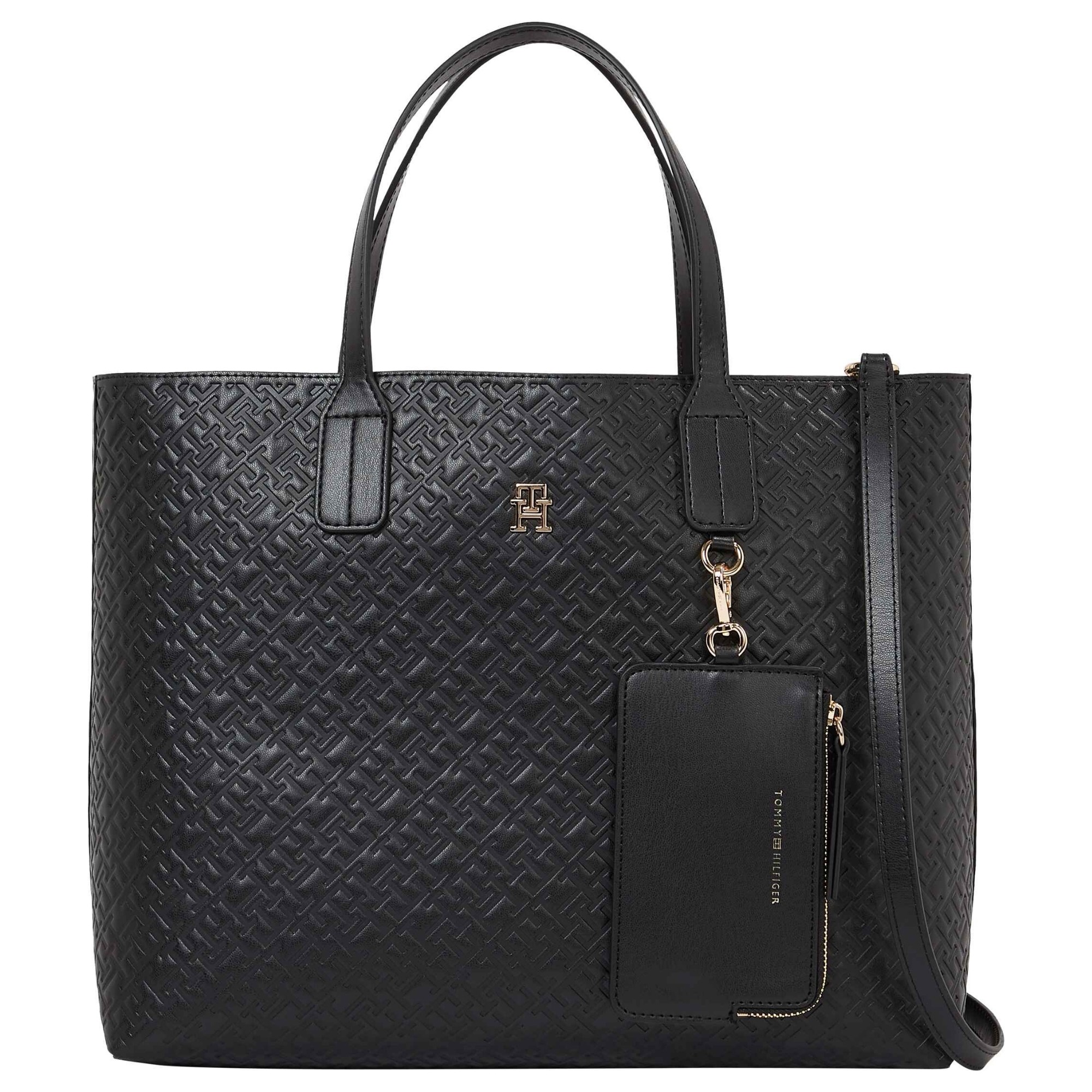 TOMMY HILFIGER Pirkinių krepšys moterims, Juoda, TH icon satchel mono 1