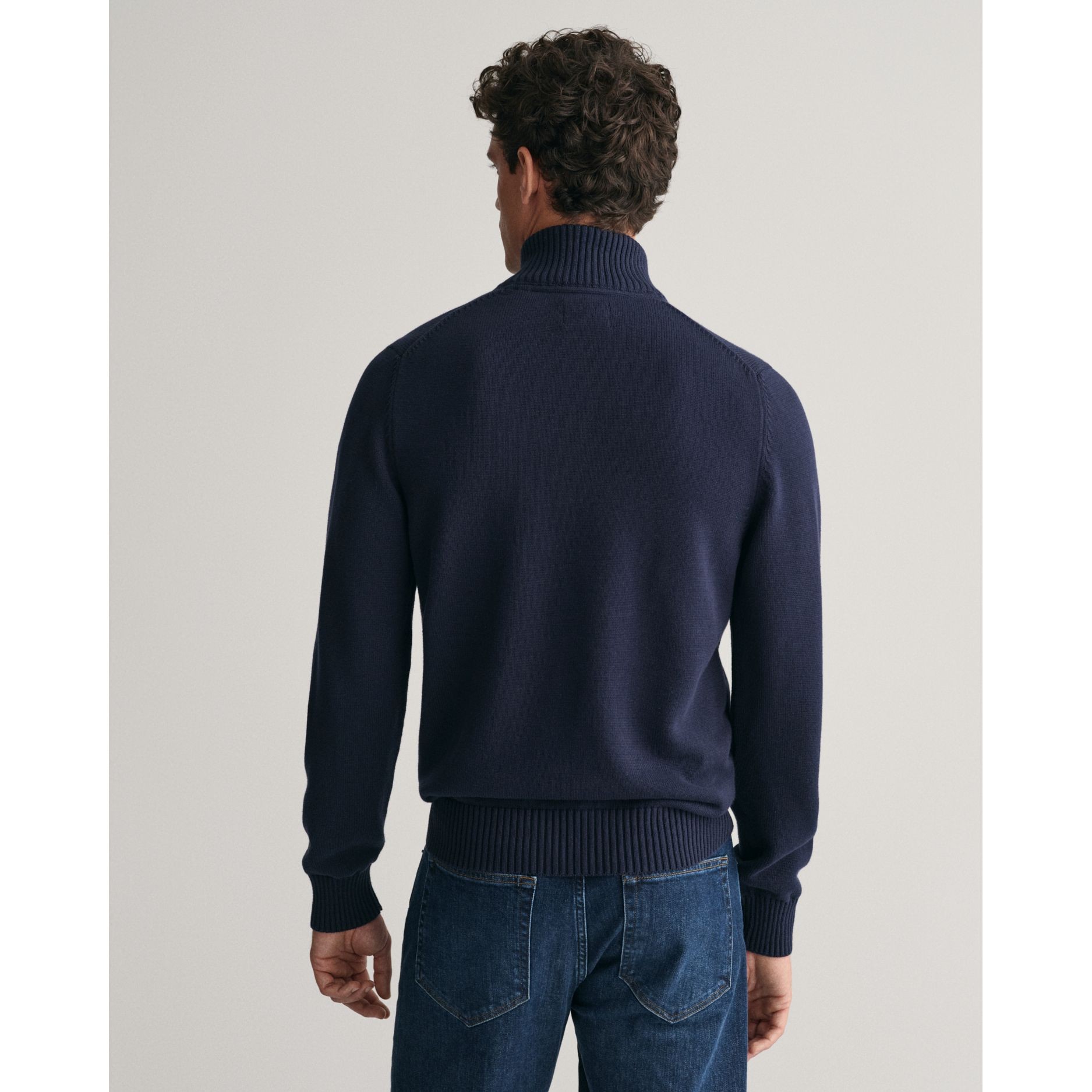 GANT Megztinis vyrams, Mėlyna, casual cotton half zip 4