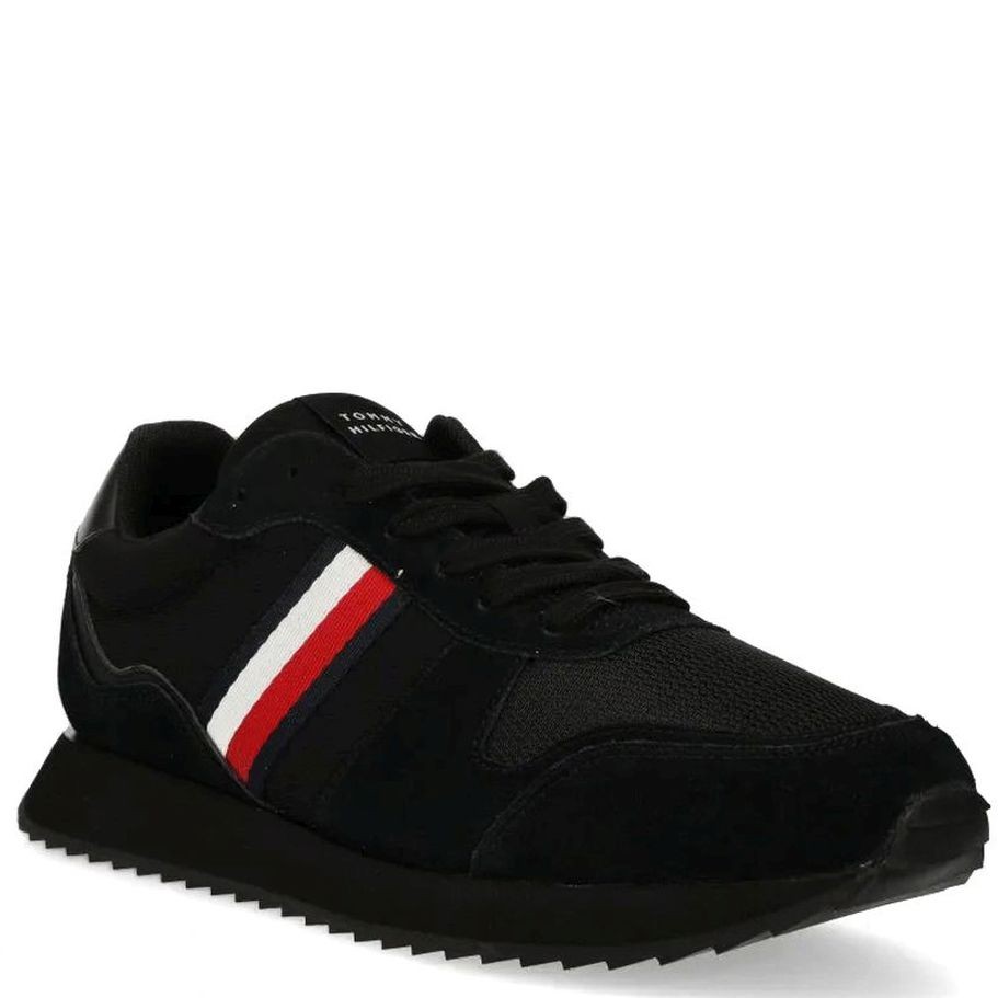 TOMMY HILFIGER Laisvalaikio bateliai vyrams, Juoda, Runner mix leisure 1