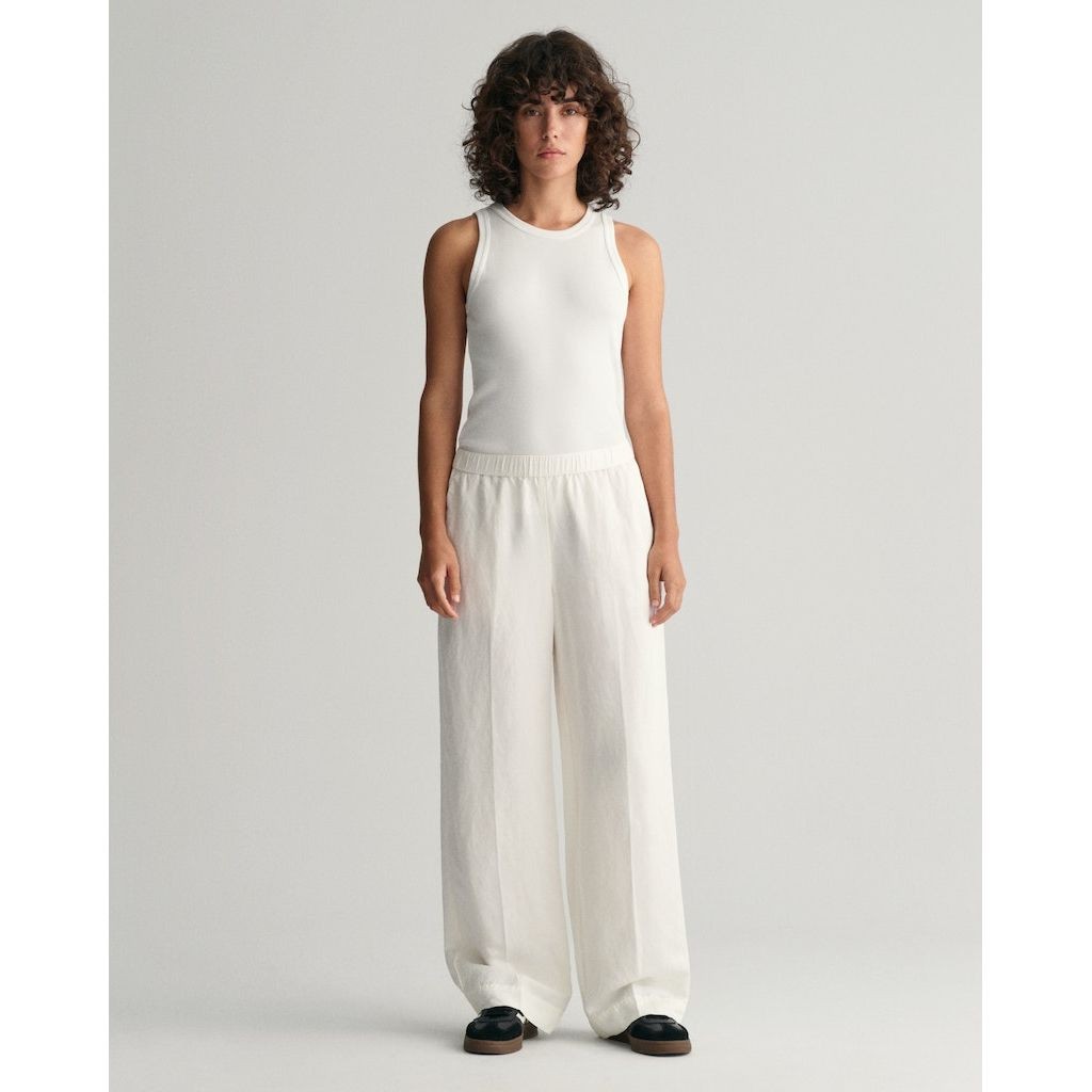 GANT Kelnės moterims, Geltona, REL LINEN BLEND PULL ON PANTS 2