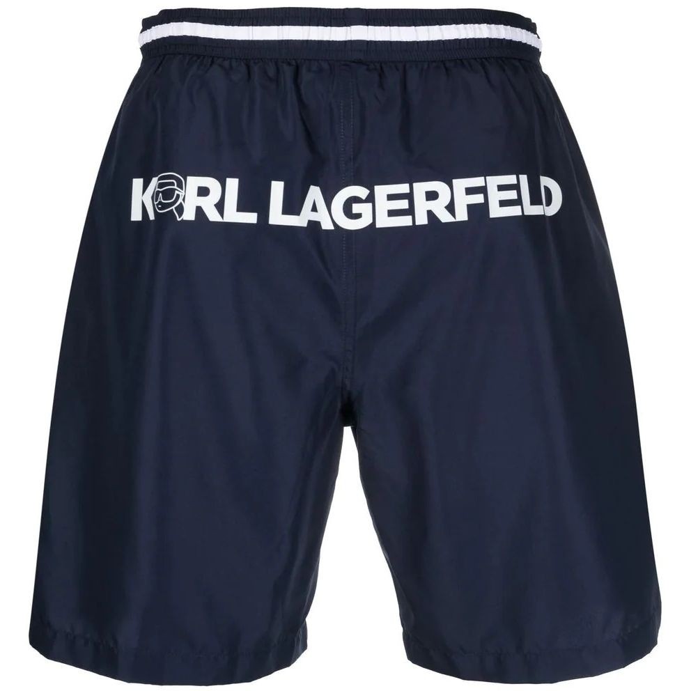 KARL LAGERFELD Apatinė kostiumėlio dalis vyrams, Juoda, Ikonik 2.0 long boardshorts 2