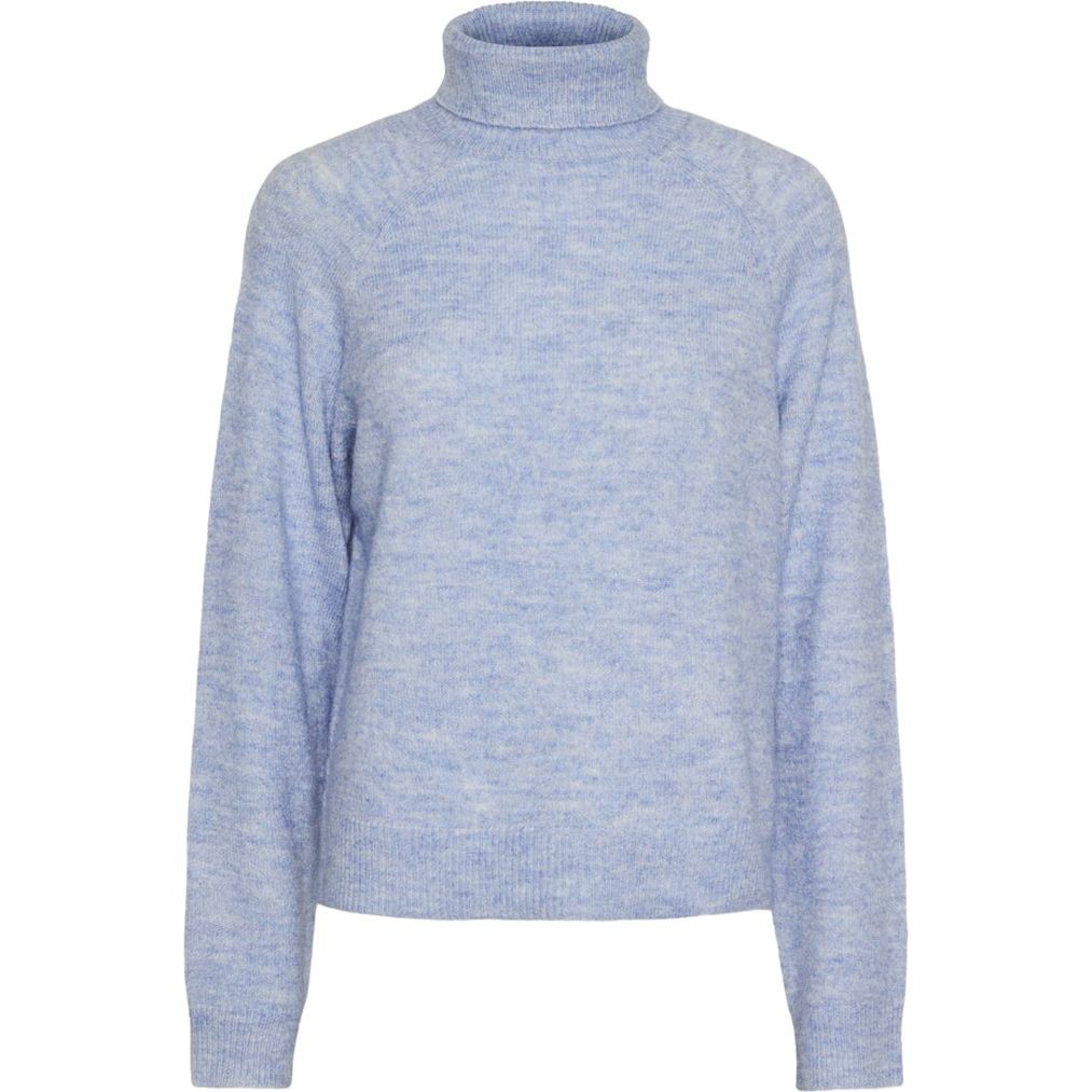 PIECES Megztinis su kaklu moterims, Mėlyna, Juliana rollneck knit 1