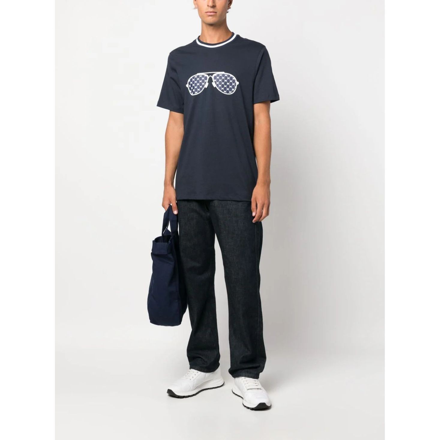 MICHAEL KORS Marškinėliai trump. rankovėmis vyrams, Mėlyna, Mono aviator tee 2