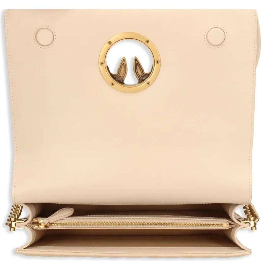 PINKO Rankinė per petį moterims, Smėlio, Love click shoulder bag 4