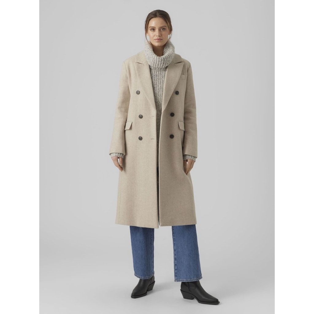 VERO MODA Paltas moterims, Sidabrinė, VMMAXIME LONG WOOL C 5