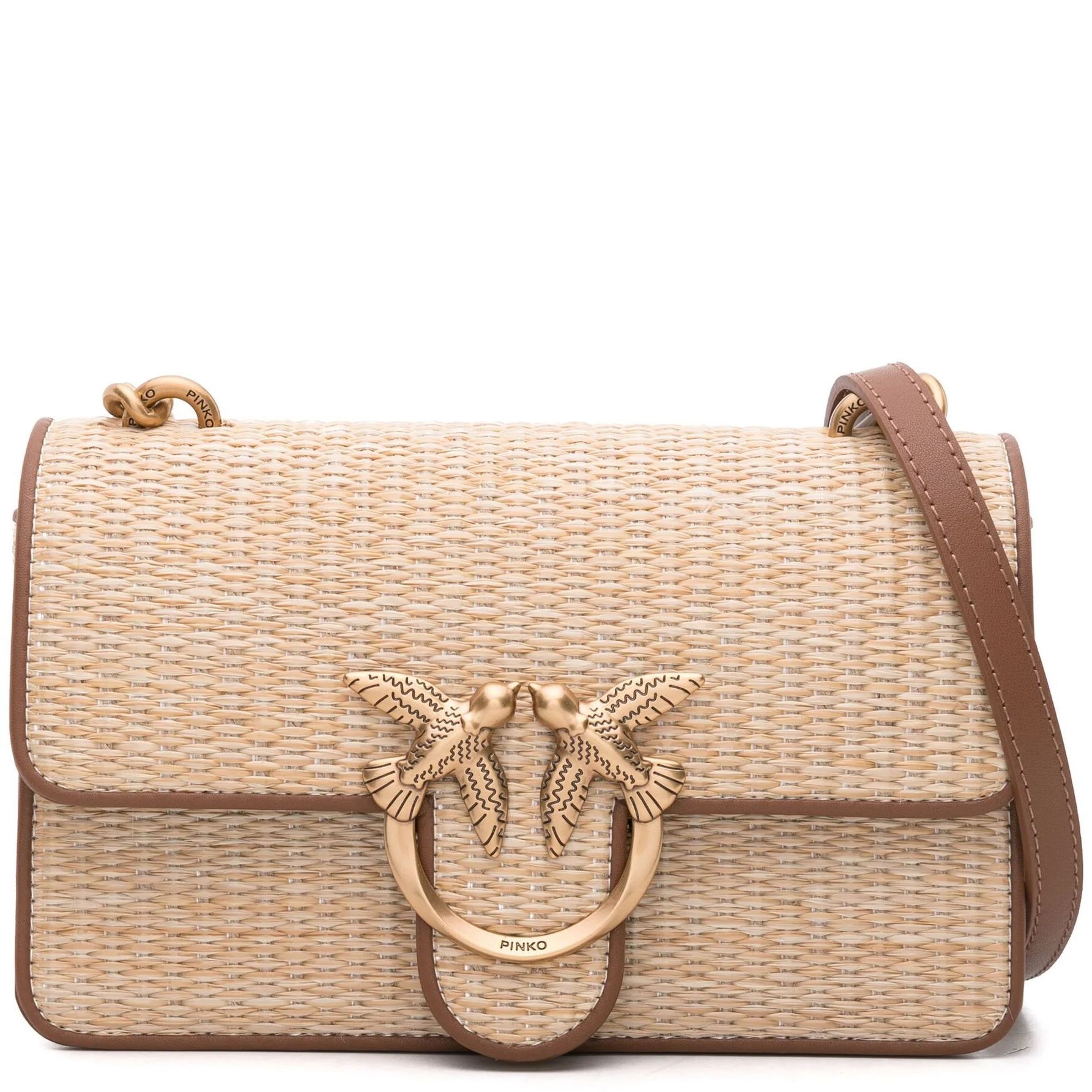 PINKO Rankinė per petį moterims, Marga, Mini raffia shoulder bag 1