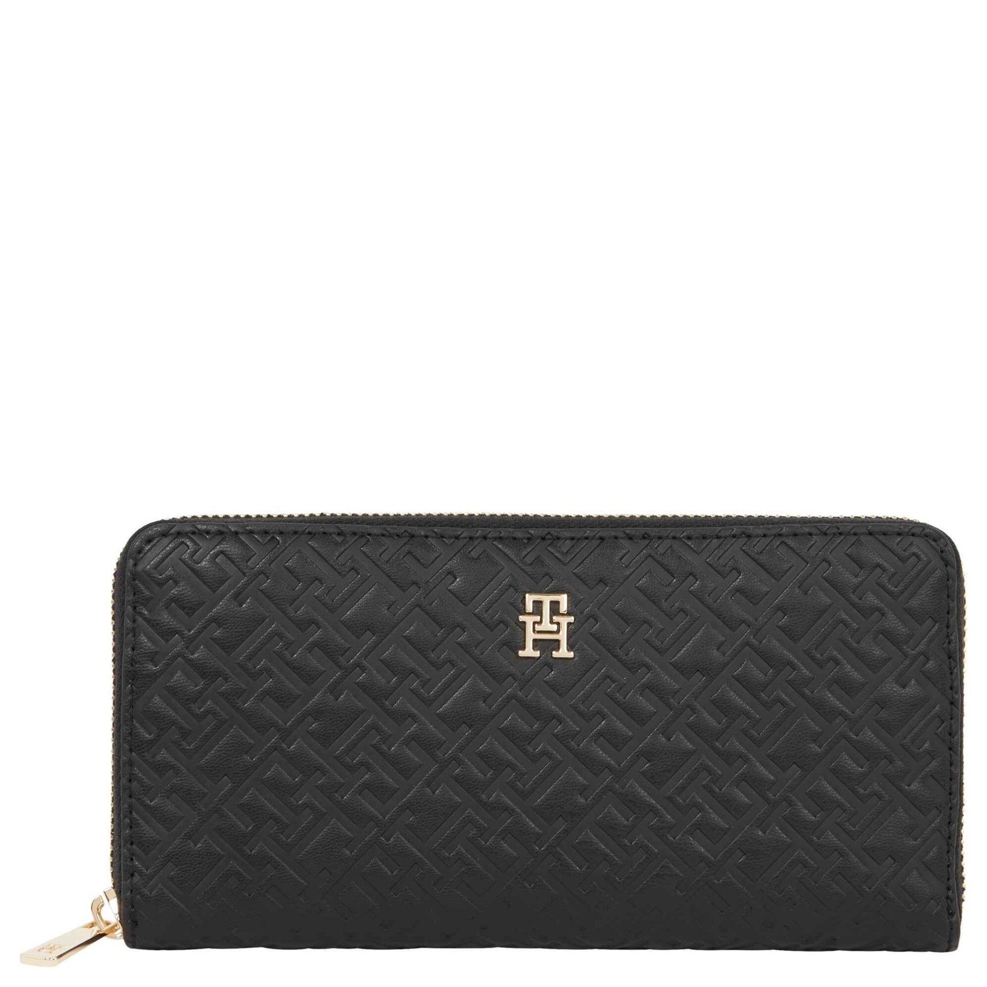 TOMMY HILFIGER Piniginė moterims, Juoda, TH icon lrg za mono embo 1