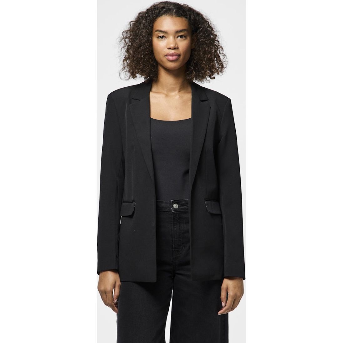 PIECES Švarkas moterims, Juoda, Bozzy detail blazer 4