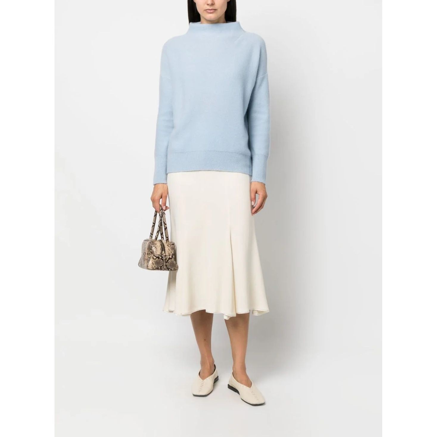 VINCE Megztinis moterims, Mėlyna, Boiled funnel nk pullover 2