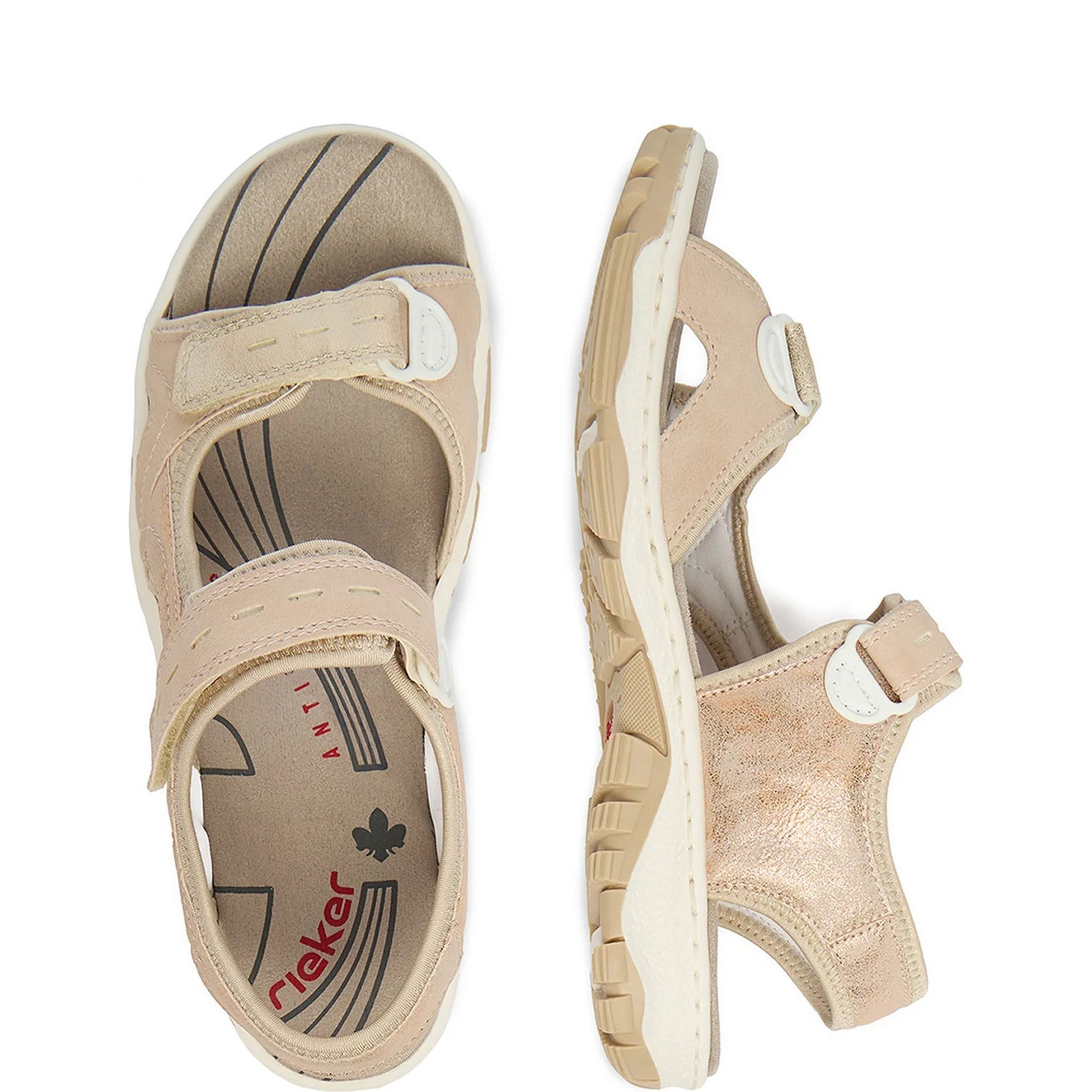 RIEKER Basutės moterims, Rožinė, Sandals 4