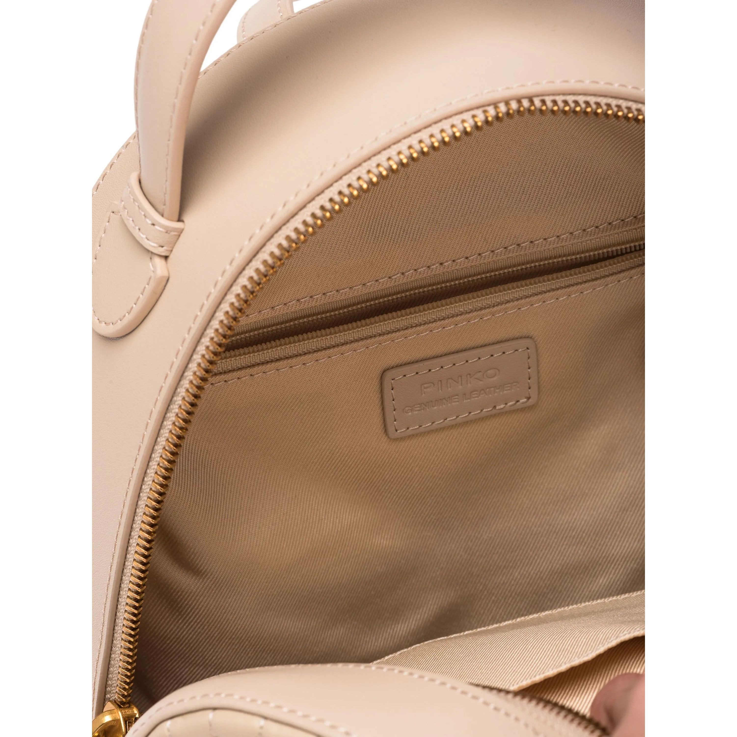 PINKO Kuprinė moterims, Smėlio, Logo-engraved backpack 5