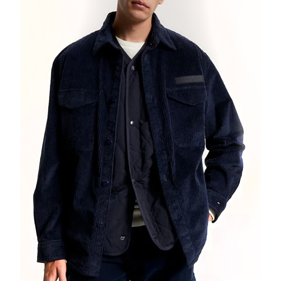 TOMMY HILFIGER Marškiniai ilgomis rankovėmis vyrams, Mėlyna, Corduroy solid overshirt 2