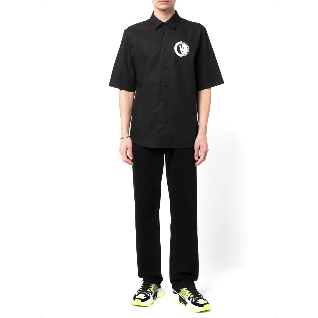 VERSACE JEANS CUTURE Marškiniai trump. rankovėmis vyrams, Juoda, New v-emb small r shirt 2