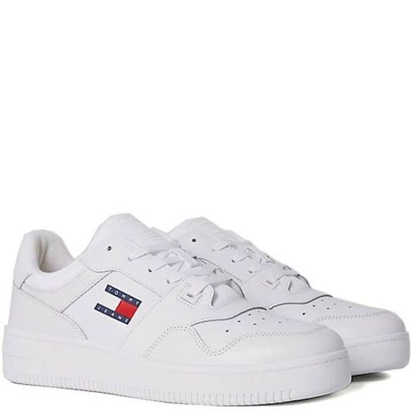 TOMMY JEANS Laisvalaikio bateliai vyrams, Balta, Retro basket 1