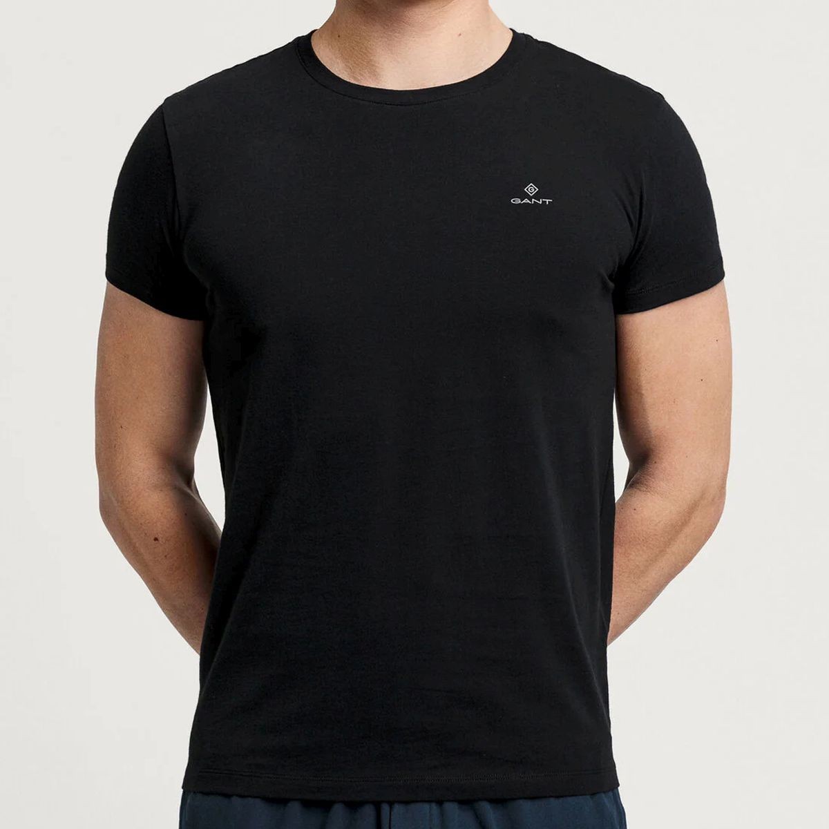 GANT Marškinėliai vyrams, Juoda, C-NECK T-SHIRT 2-PACK 2